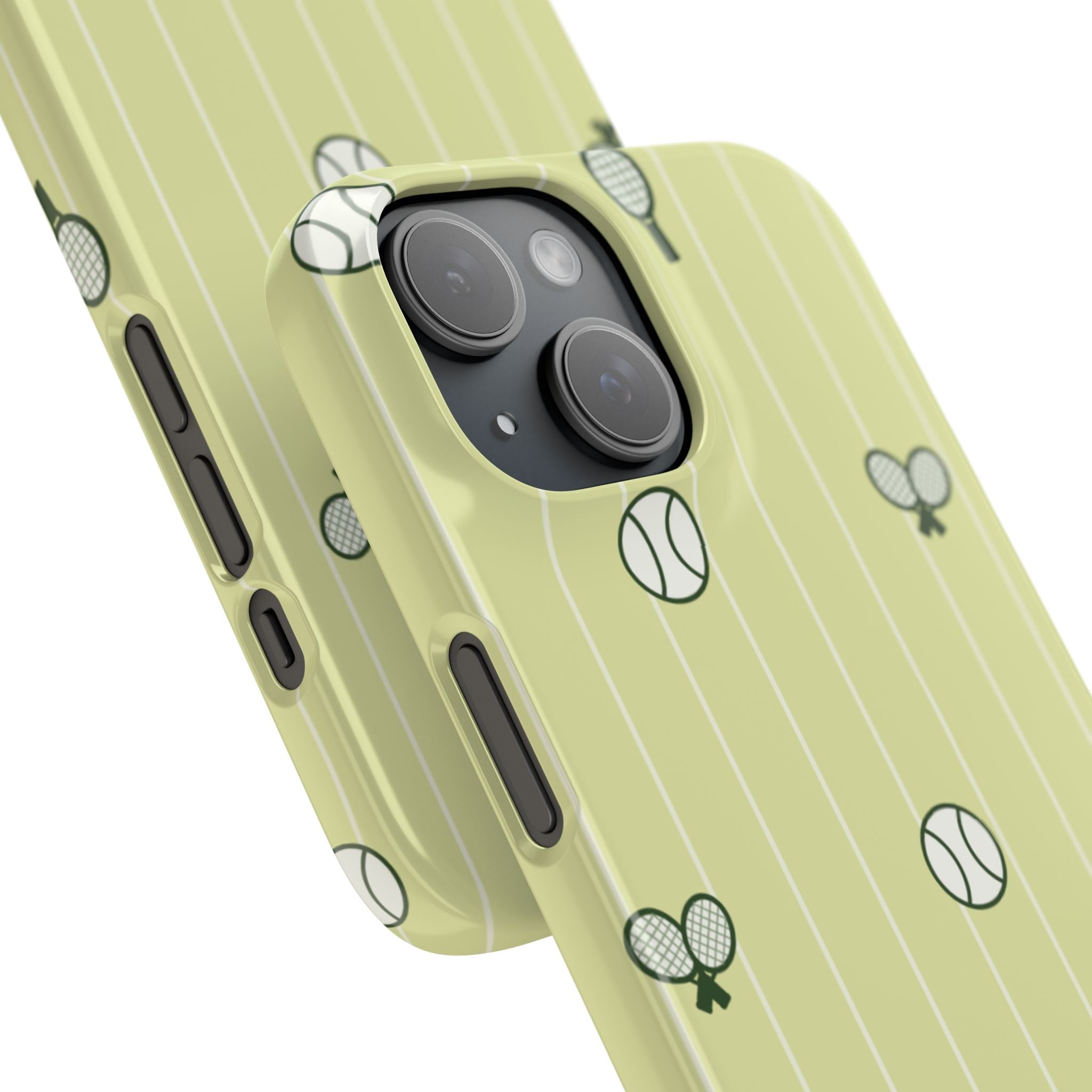 Tennis Pattern Phone Case — Yellow Racket & Ball Snap Case