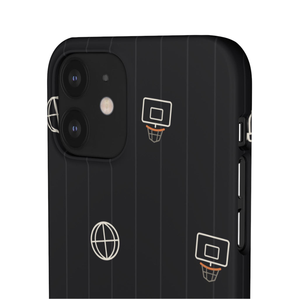 Snap Case — Black Minimalist Basketball & Street Icons Phone Case
