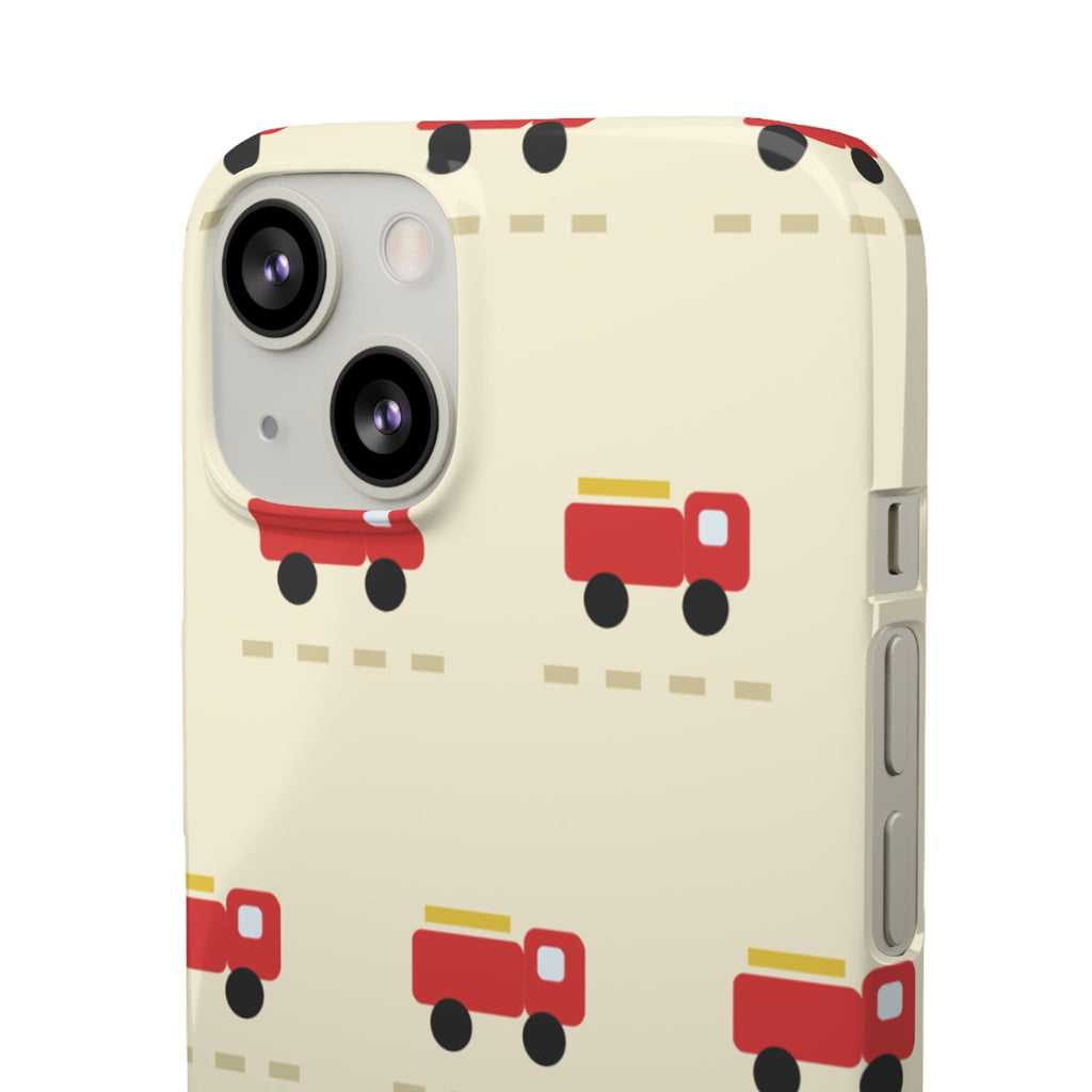 Fire Truck Pattern Phone Case — Cute Retro Kids iPhone Cover