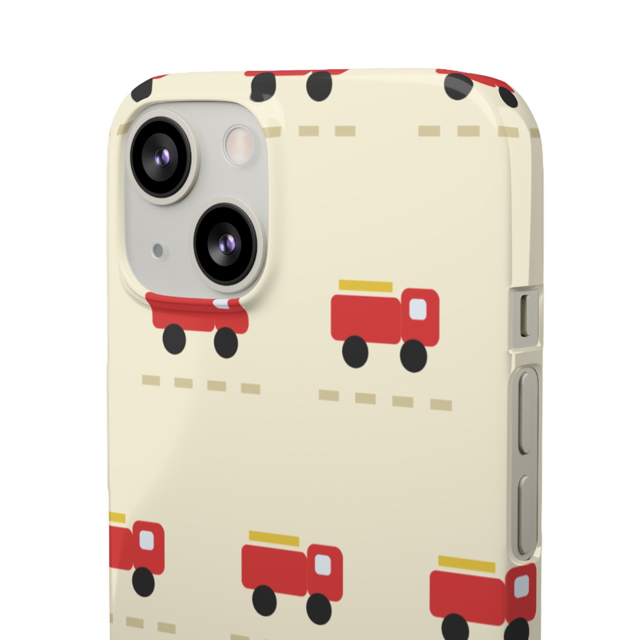 Fire Truck Pattern Phone Case — Cute Retro Kids iPhone Cover