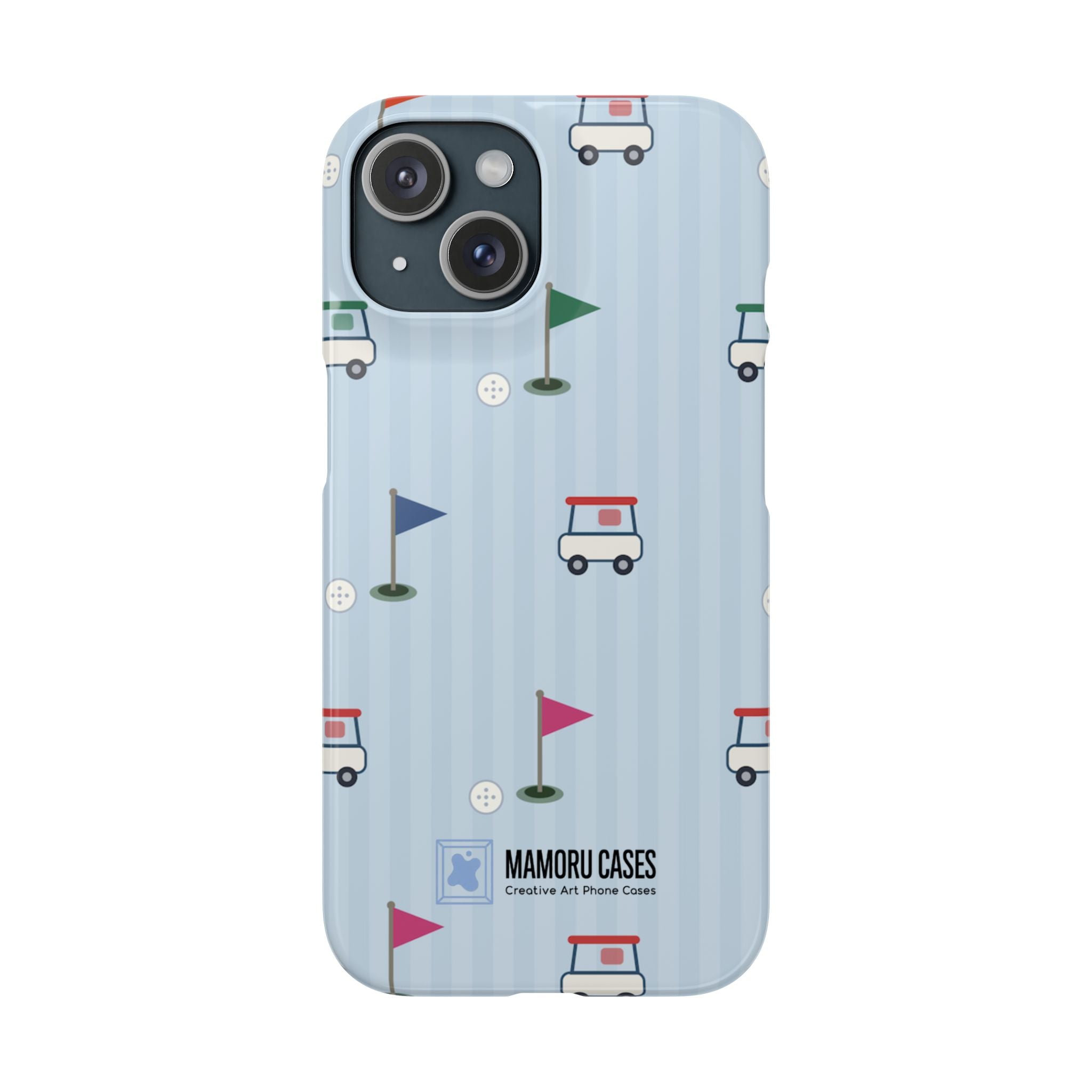 Golf Cart Pattern Phone Case – Cute Blue Golf Course Snap Case