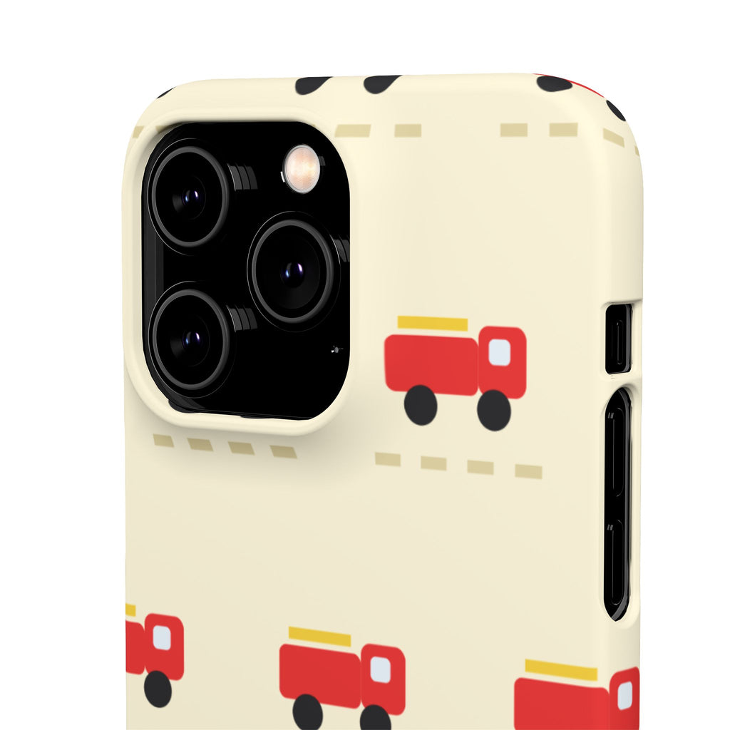 Fire Truck Pattern Phone Case — Cute Retro Kids iPhone Cover