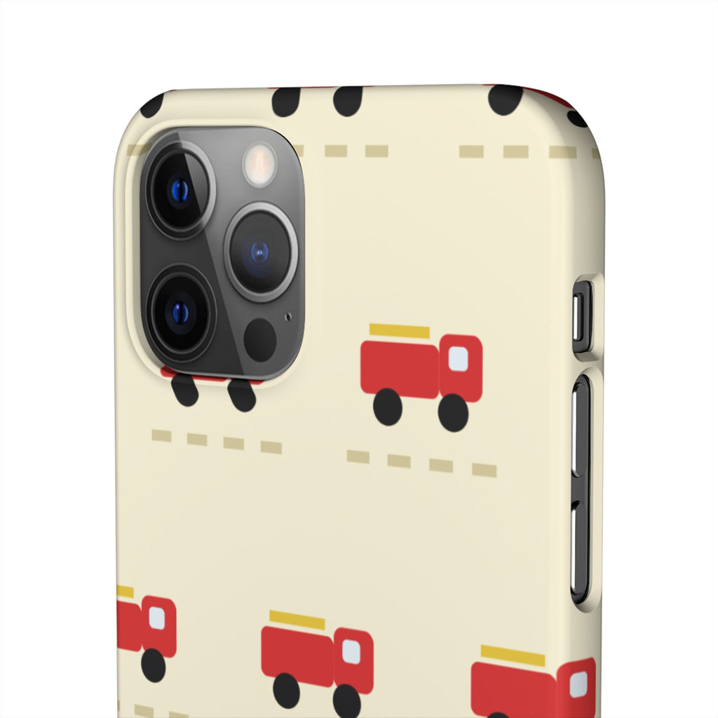 Fire Truck Pattern Phone Case — Cute Retro Kids iPhone Cover