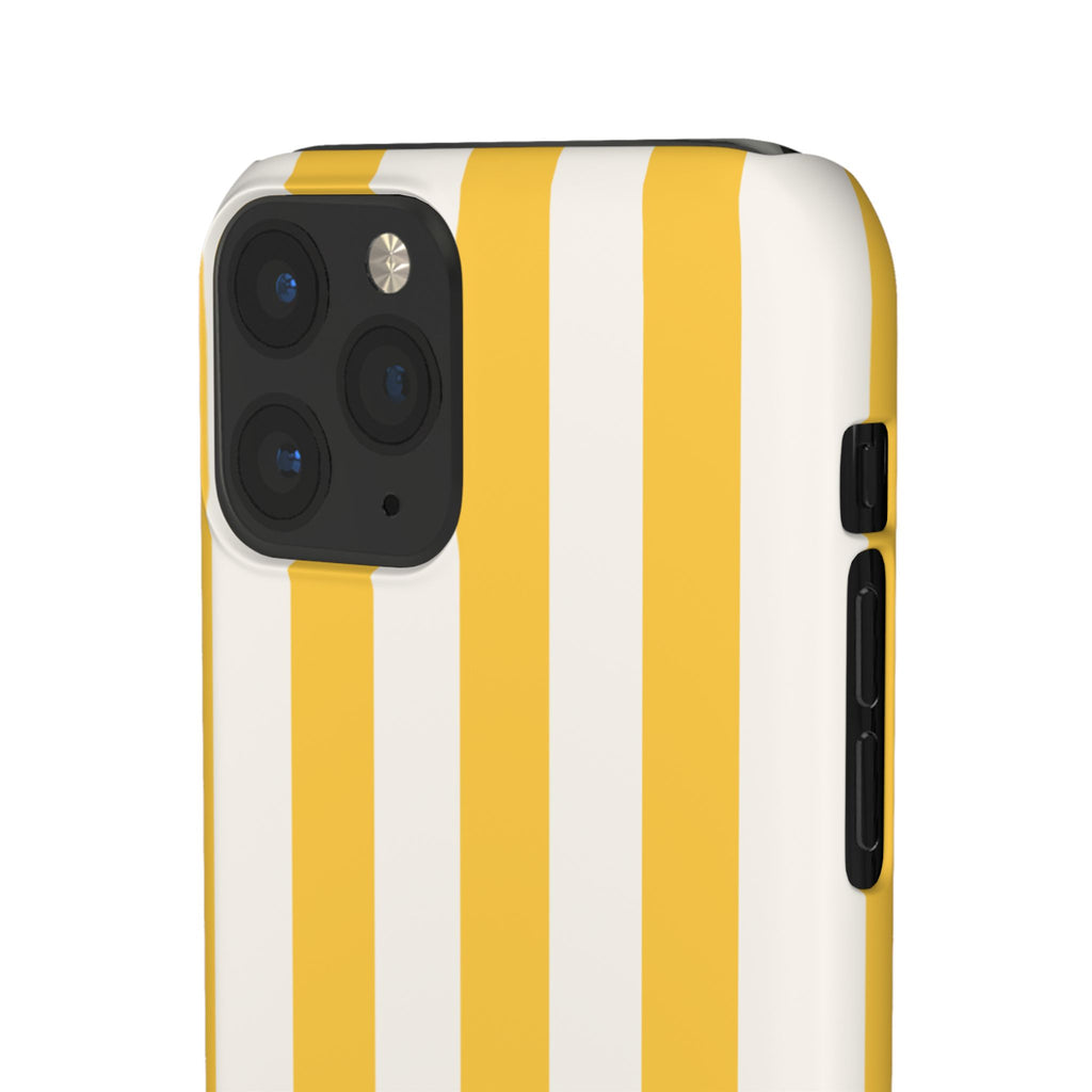 Yellow Stripe Phone Case — Bright Vertical Striped Snap Case