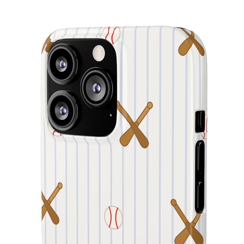 Baseball Pattern Phone Case — Bat & Ball Snap Case