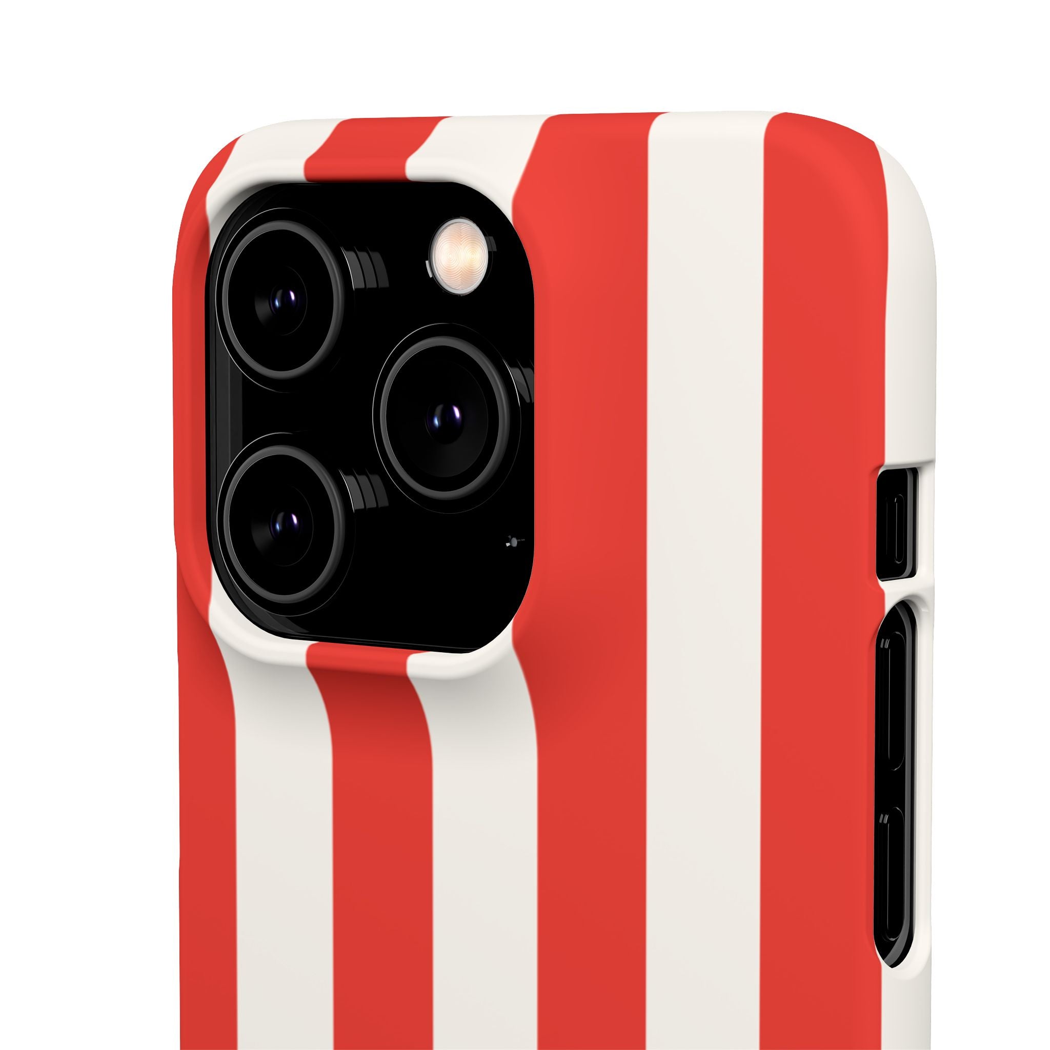 Red & White Striped Phone Case — Bold Nautical-Inspired Snap Cover