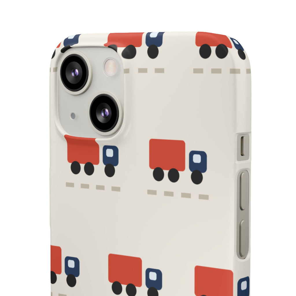 Truck Pattern Phone Case — Cute Red & Blue Delivery Truck iPhone Cover