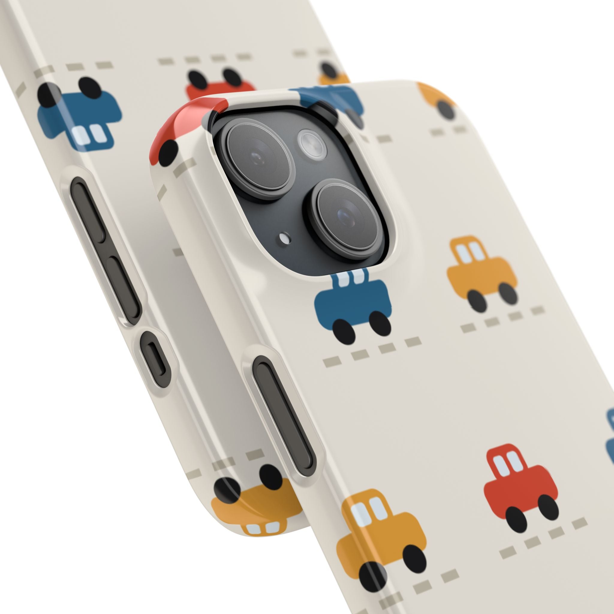 Cute Retro Toy Car Phone Case — Colorful Kids Pattern Snap Case