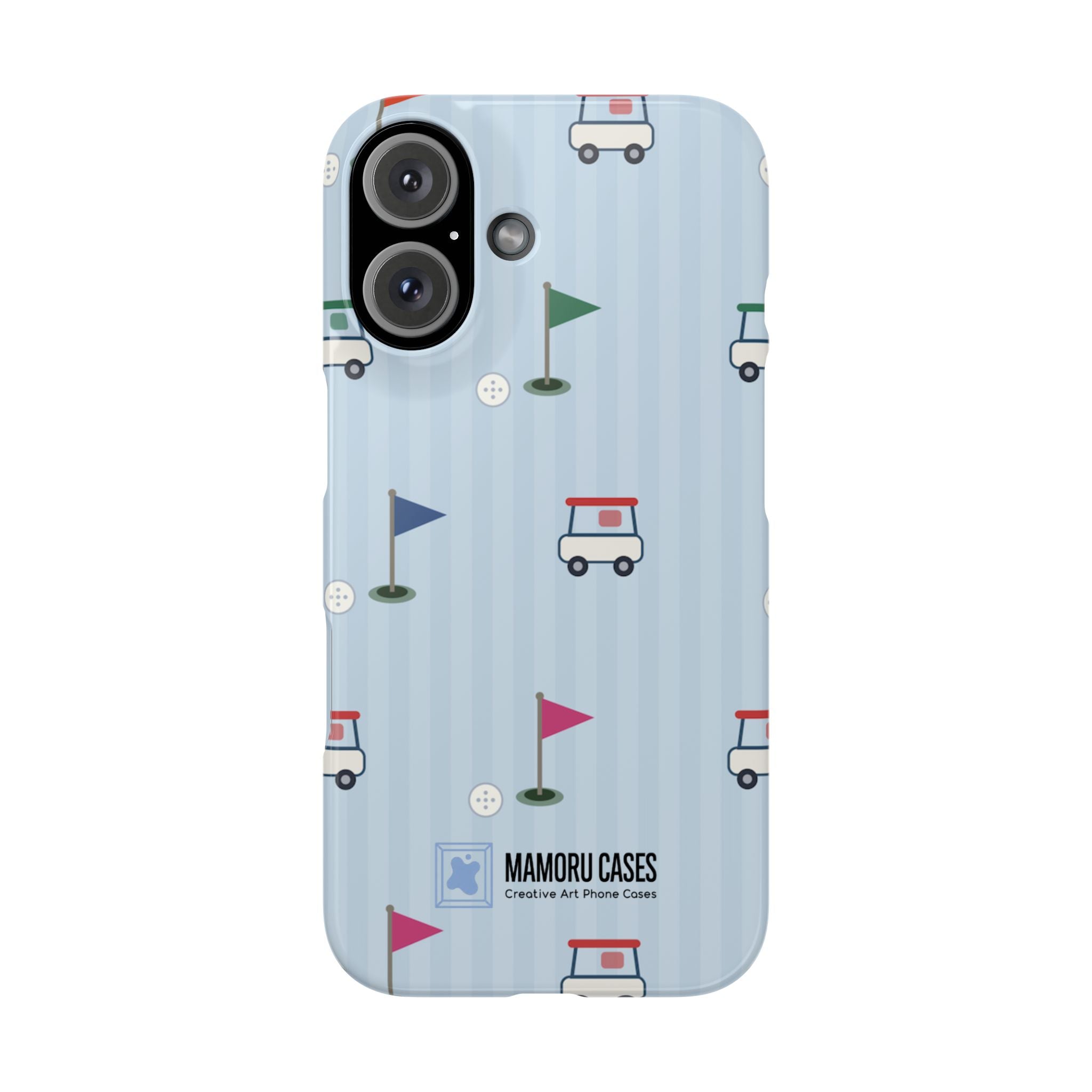 Golf Cart Pattern Phone Case – Cute Blue Golf Course Snap Case