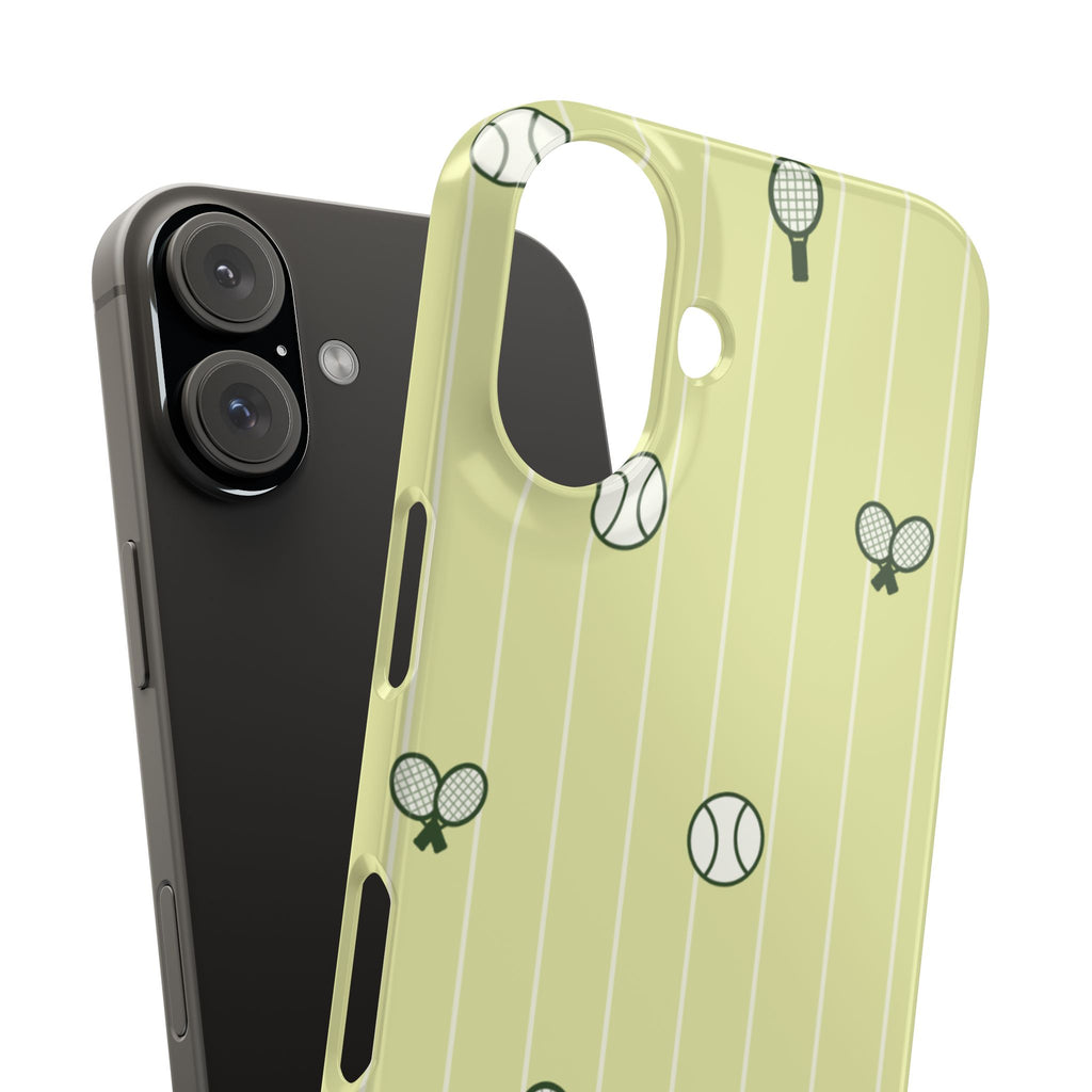 Tennis Pattern Phone Case — Yellow Racket & Ball Snap Case
