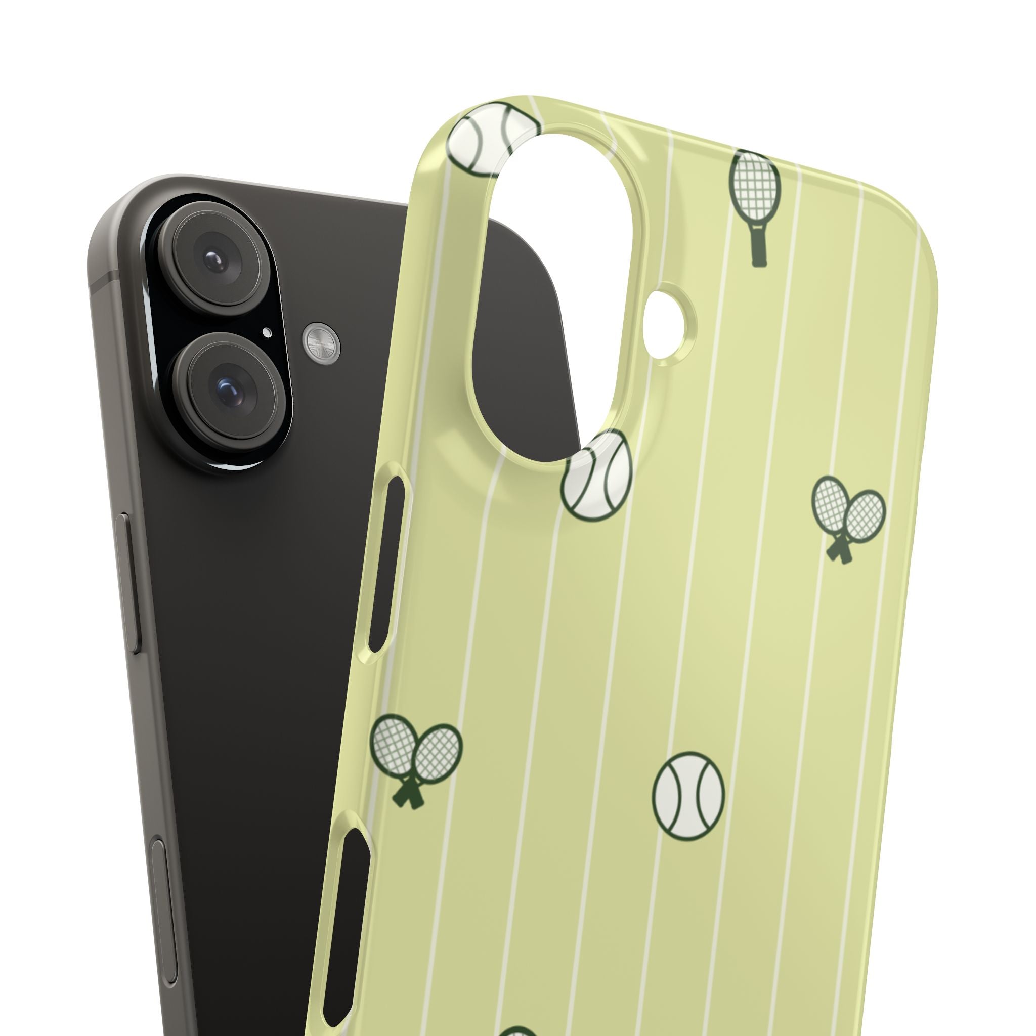 Tennis Pattern Phone Case — Yellow Racket & Ball Snap Case