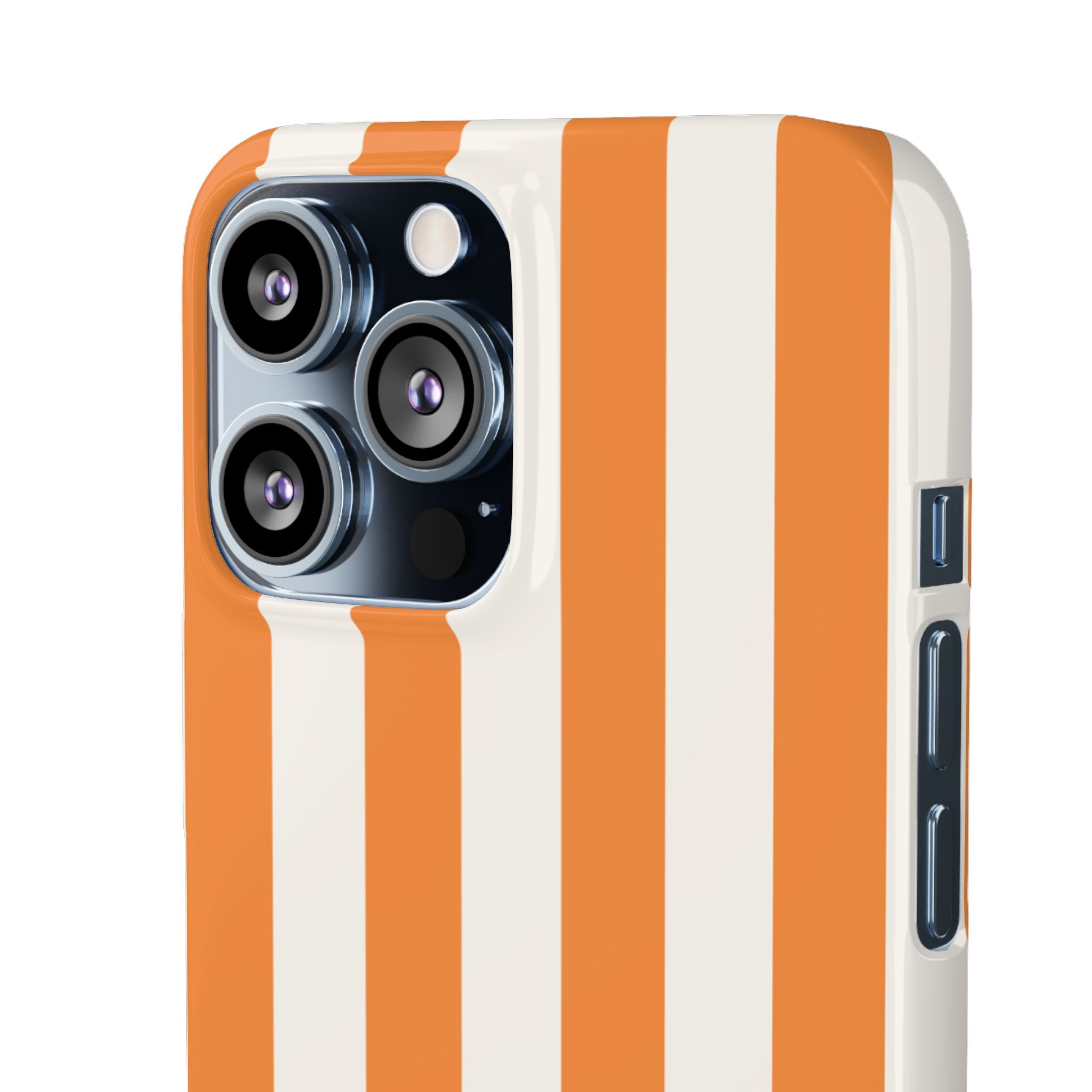 Striped Orange Snap Phone Case — Bold Retro Vertical Stripes iPhone Cover