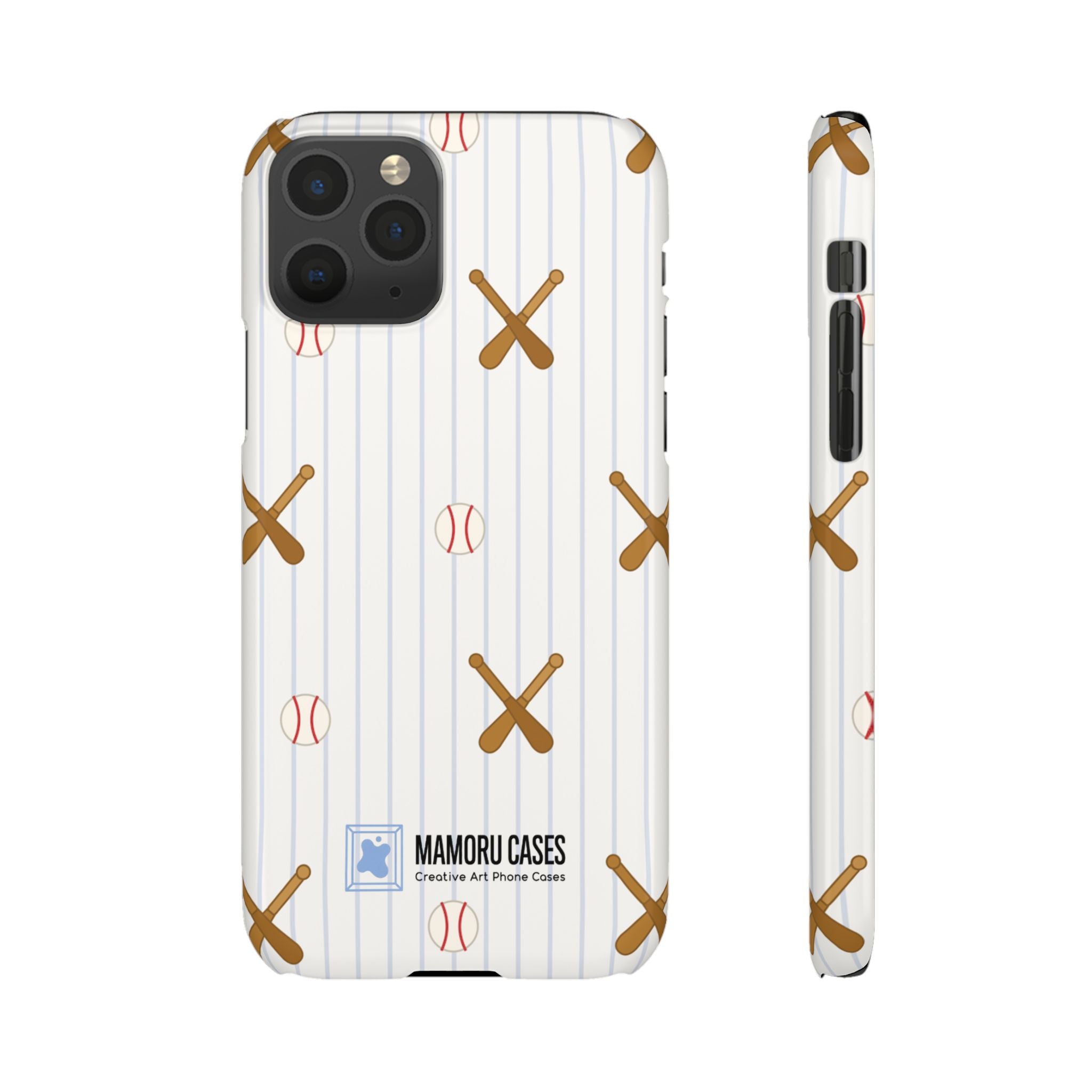 Baseball Pattern Phone Case — Bat & Ball Snap Case