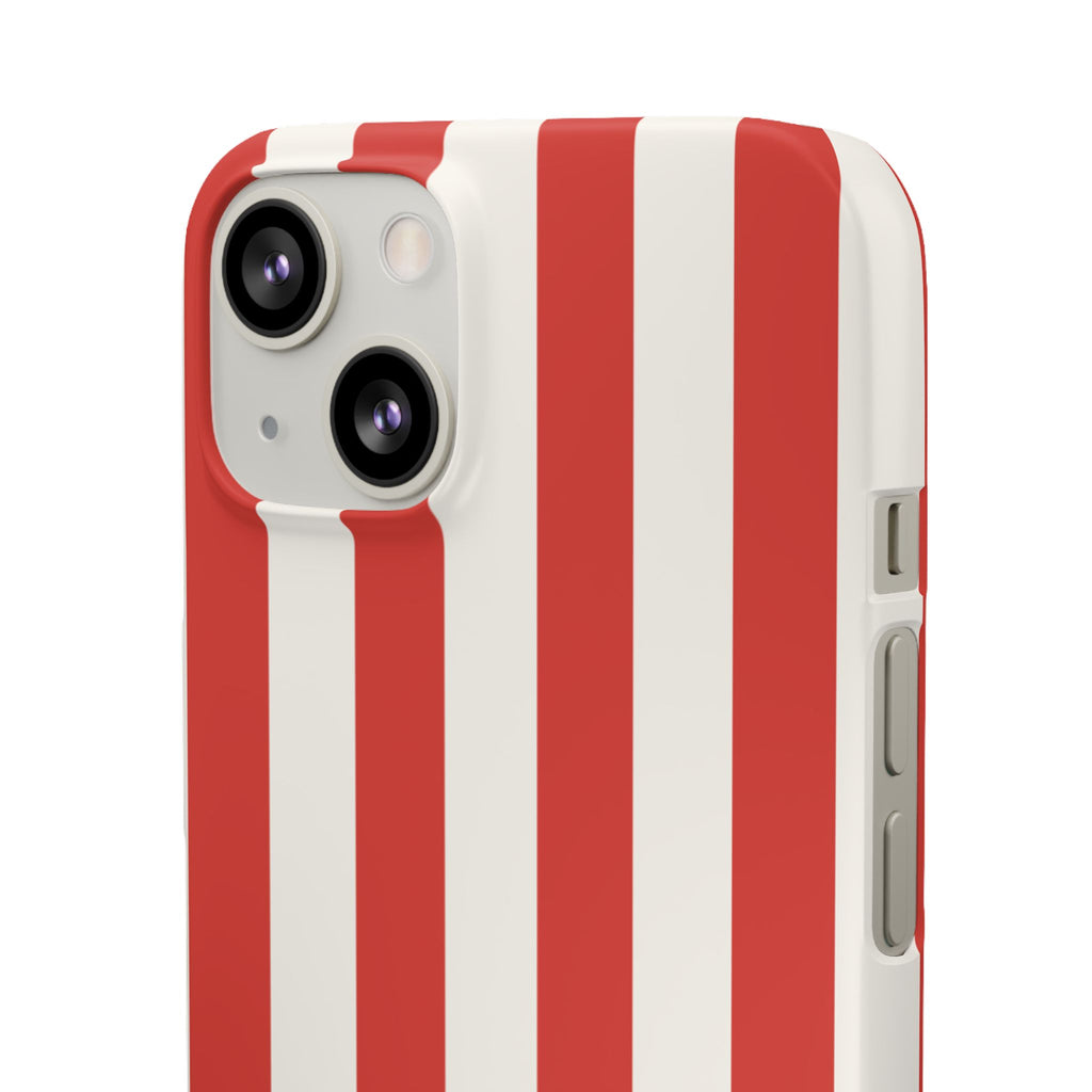 Red & White Striped Phone Case — Bold Nautical-Inspired Snap Cover