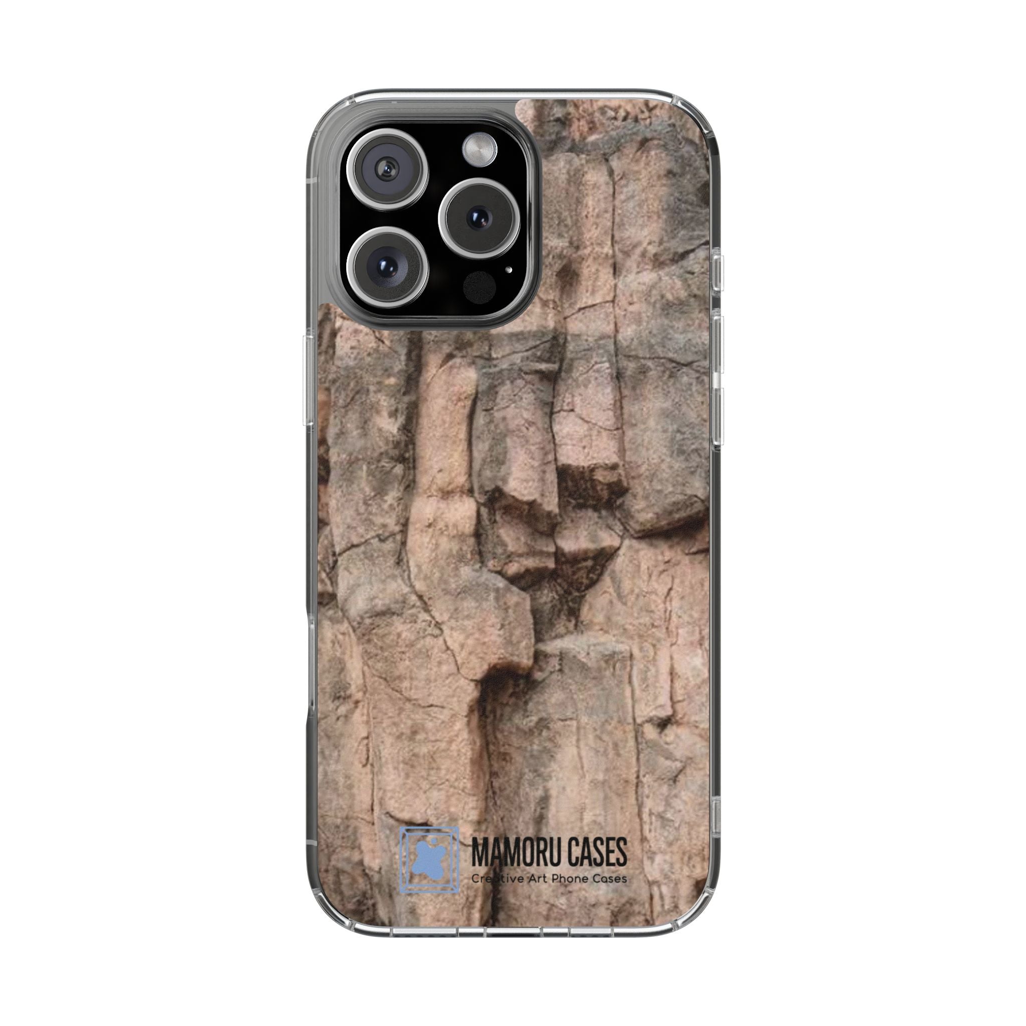 Phone Case — Clear Impact-Resistant Bark Texture Magnetic Cover