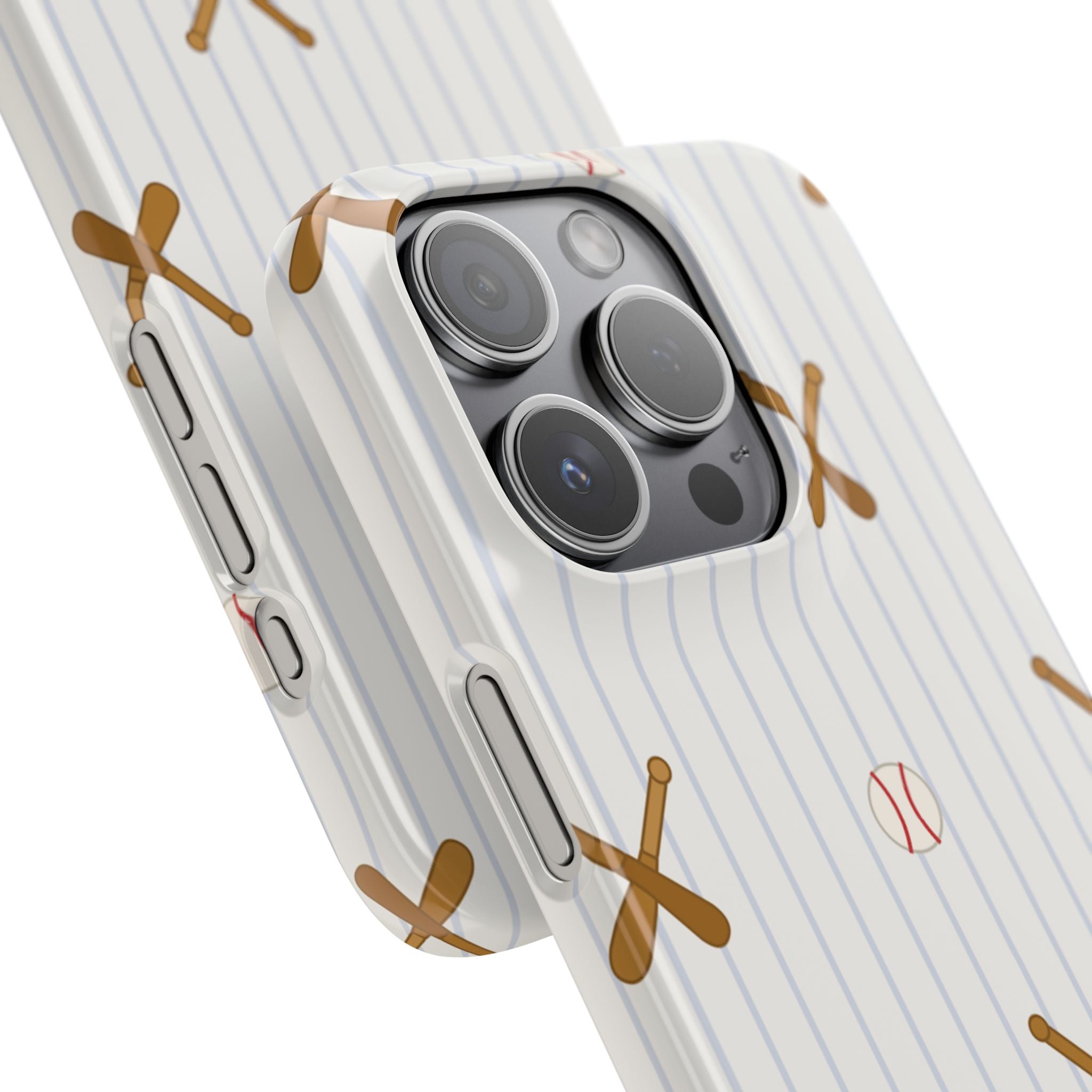 Baseball Pattern Phone Case — Bat & Ball Snap Case