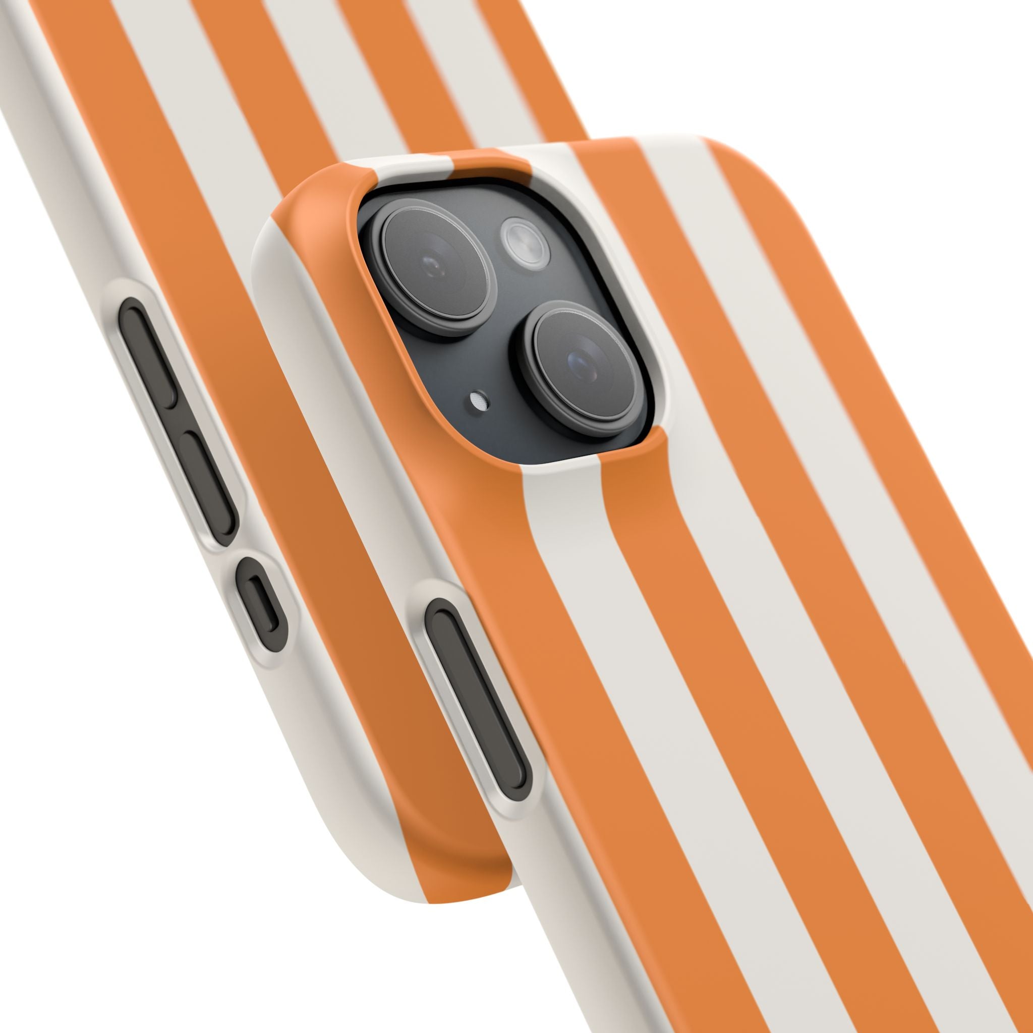 Striped Orange Snap Phone Case — Bold Retro Vertical Stripes iPhone Cover