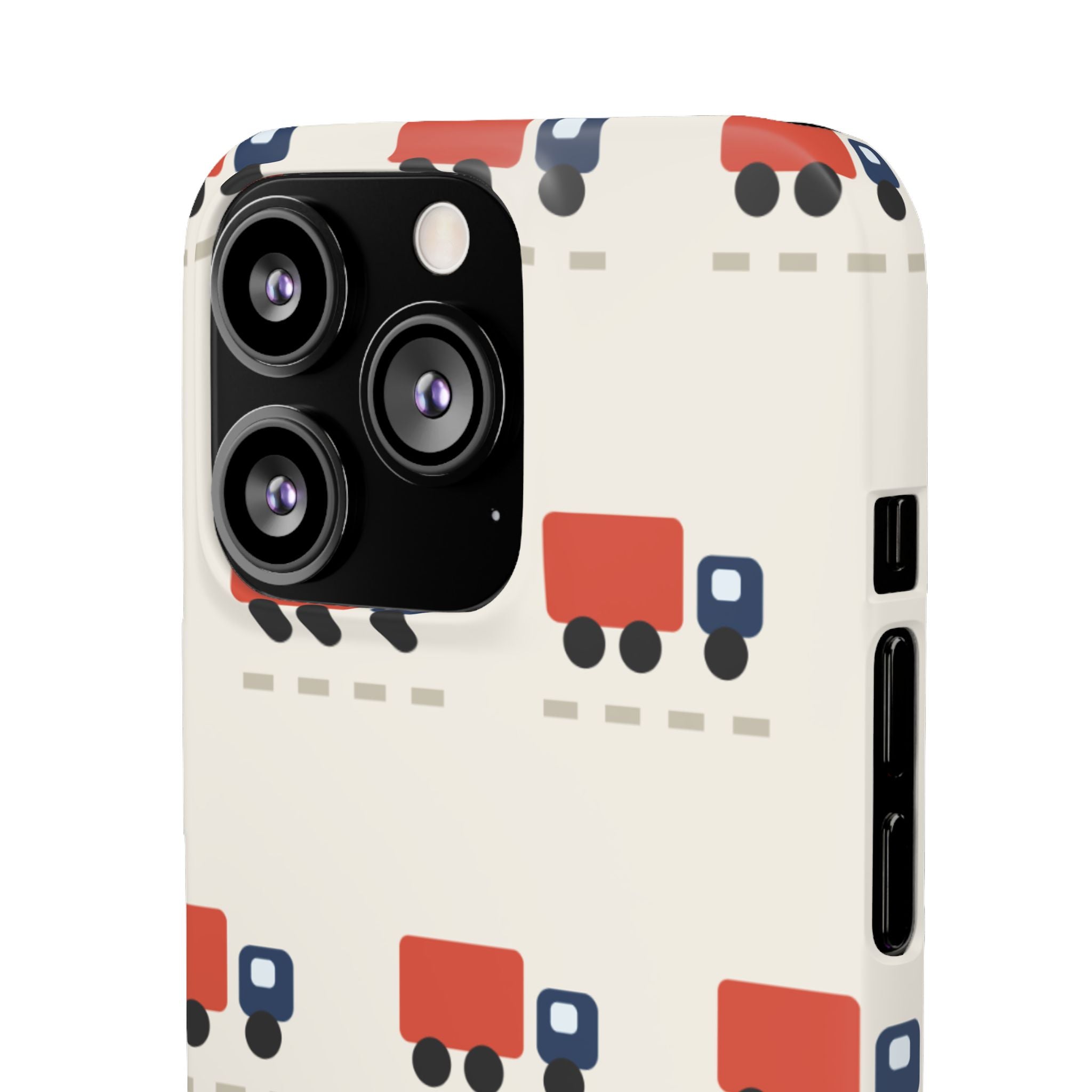 Truck Pattern Phone Case — Cute Red & Blue Delivery Truck iPhone Cover