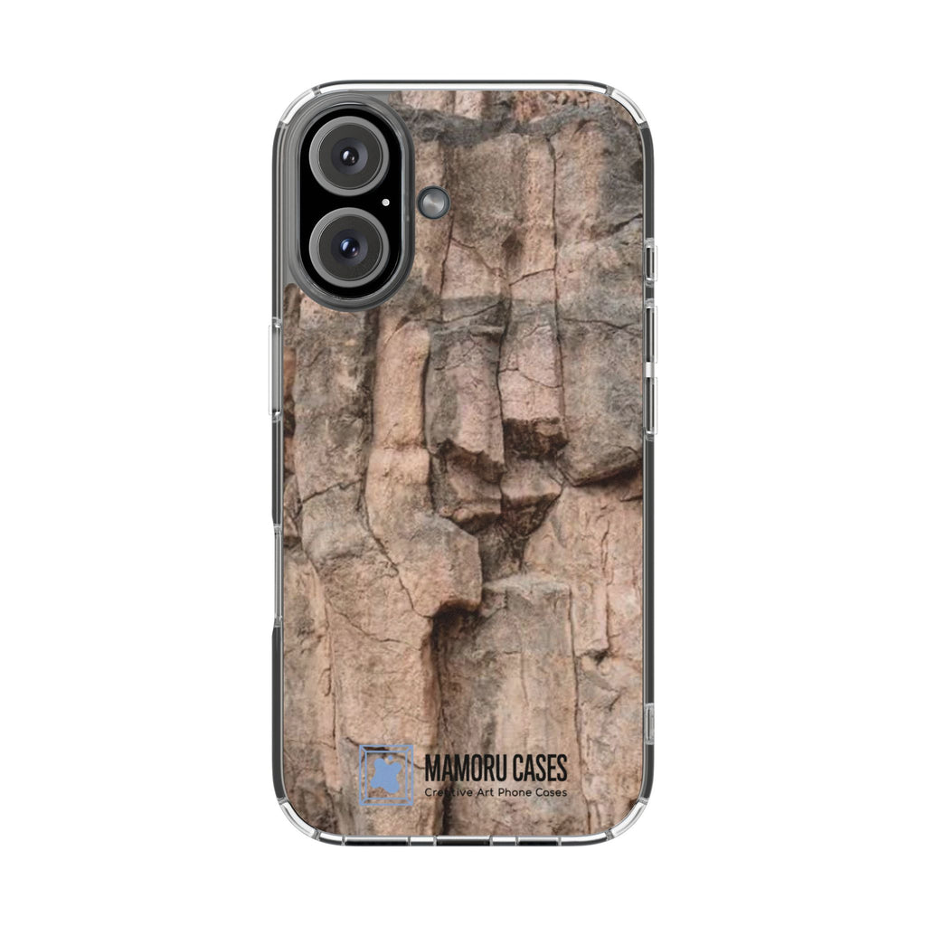 Phone Case — Clear Impact-Resistant Bark Texture Magnetic Cover