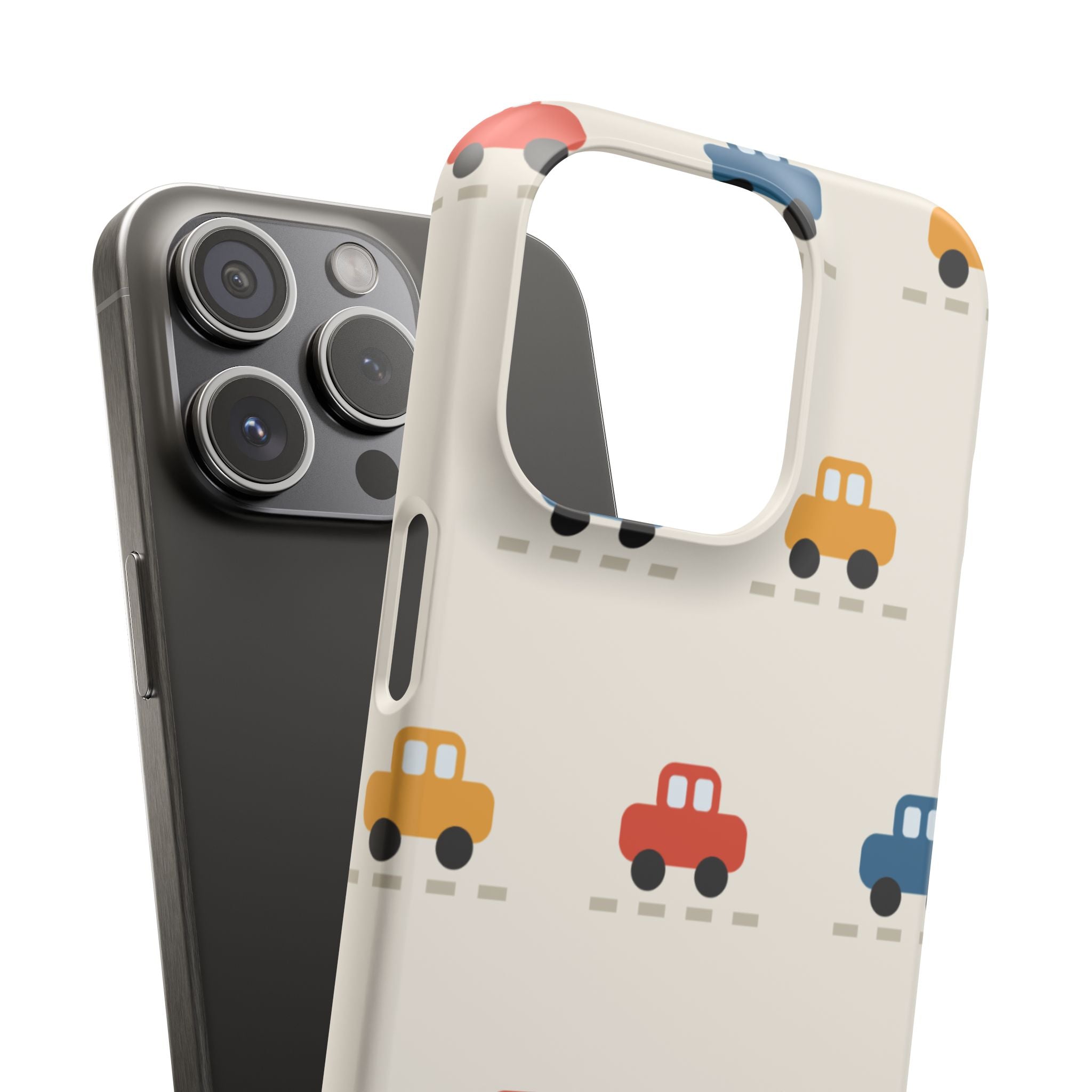 Cute Retro Toy Car Phone Case — Colorful Kids Pattern Snap Case