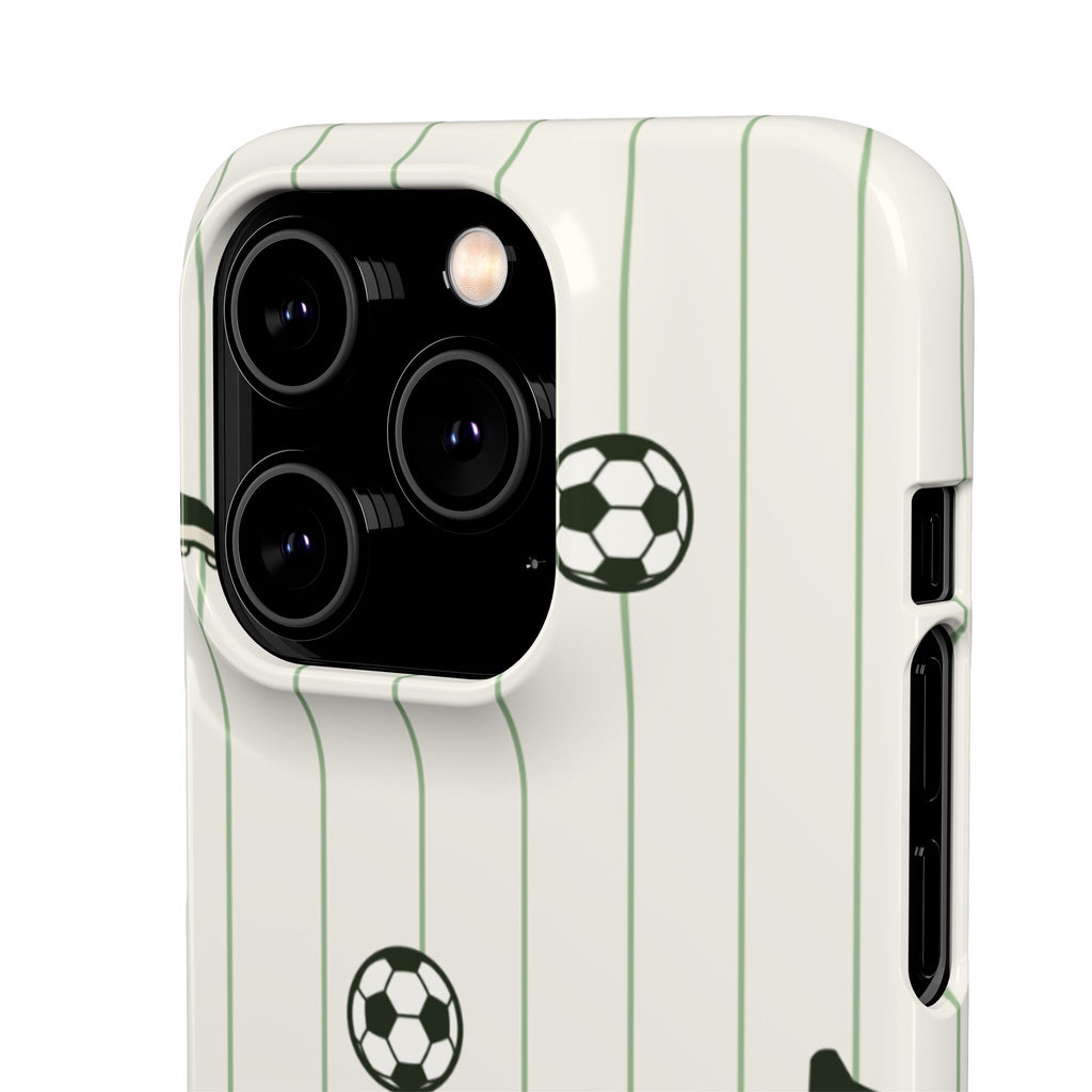 Soccer Pattern Snap Phone Case - Athletic Ball & Cleat Design