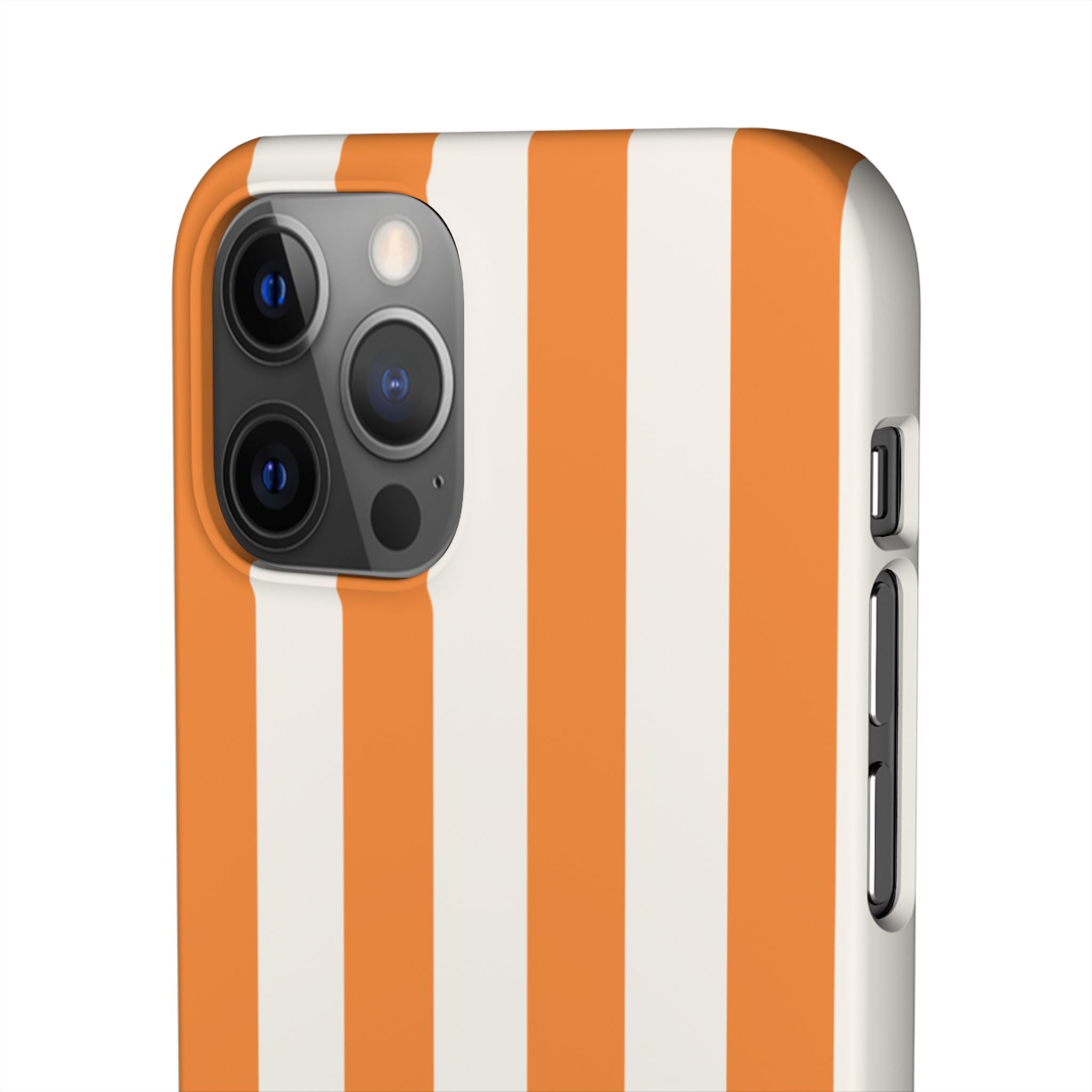 Striped Orange Snap Phone Case — Bold Retro Vertical Stripes iPhone Cover