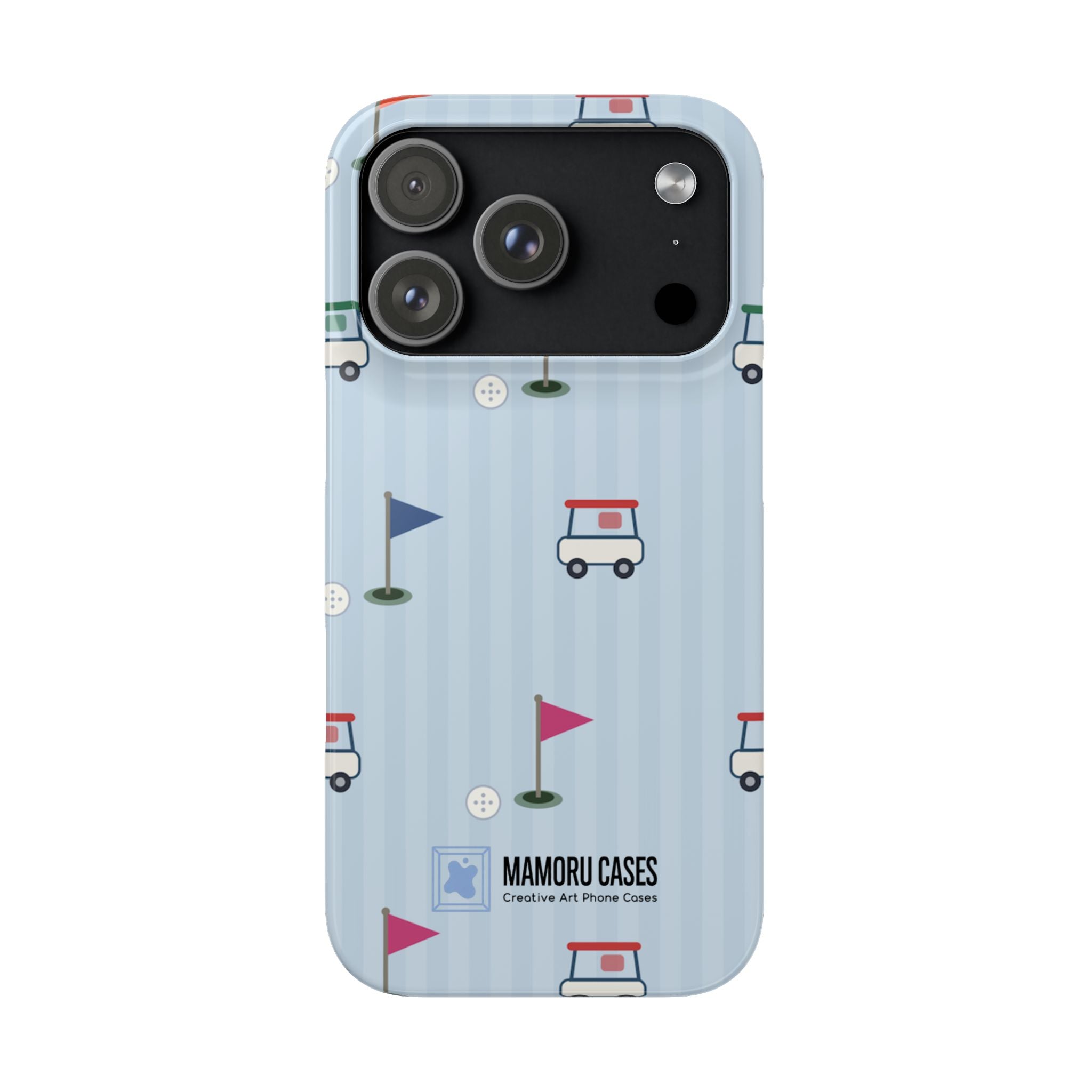 Golf Cart Pattern Phone Case – Cute Blue Golf Course Snap Case