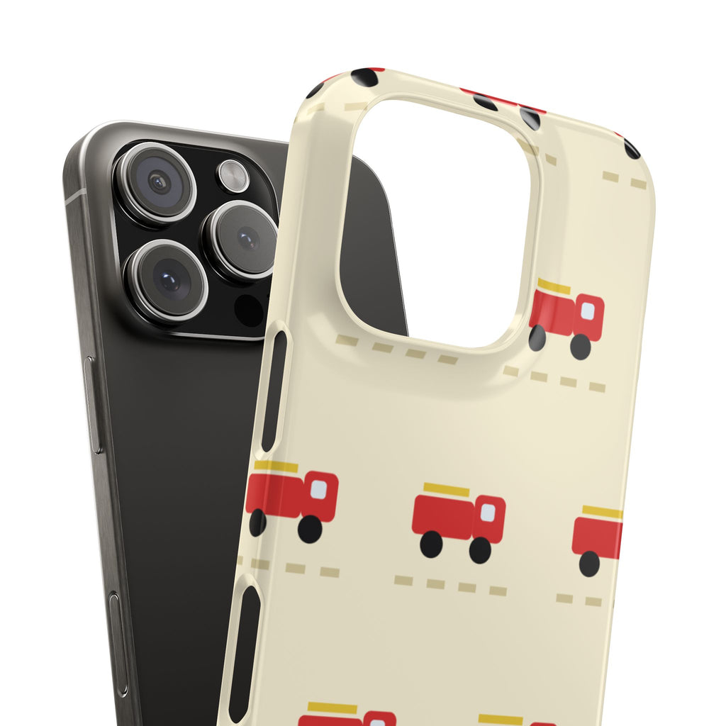 Fire Truck Pattern Phone Case — Cute Retro Kids iPhone Cover