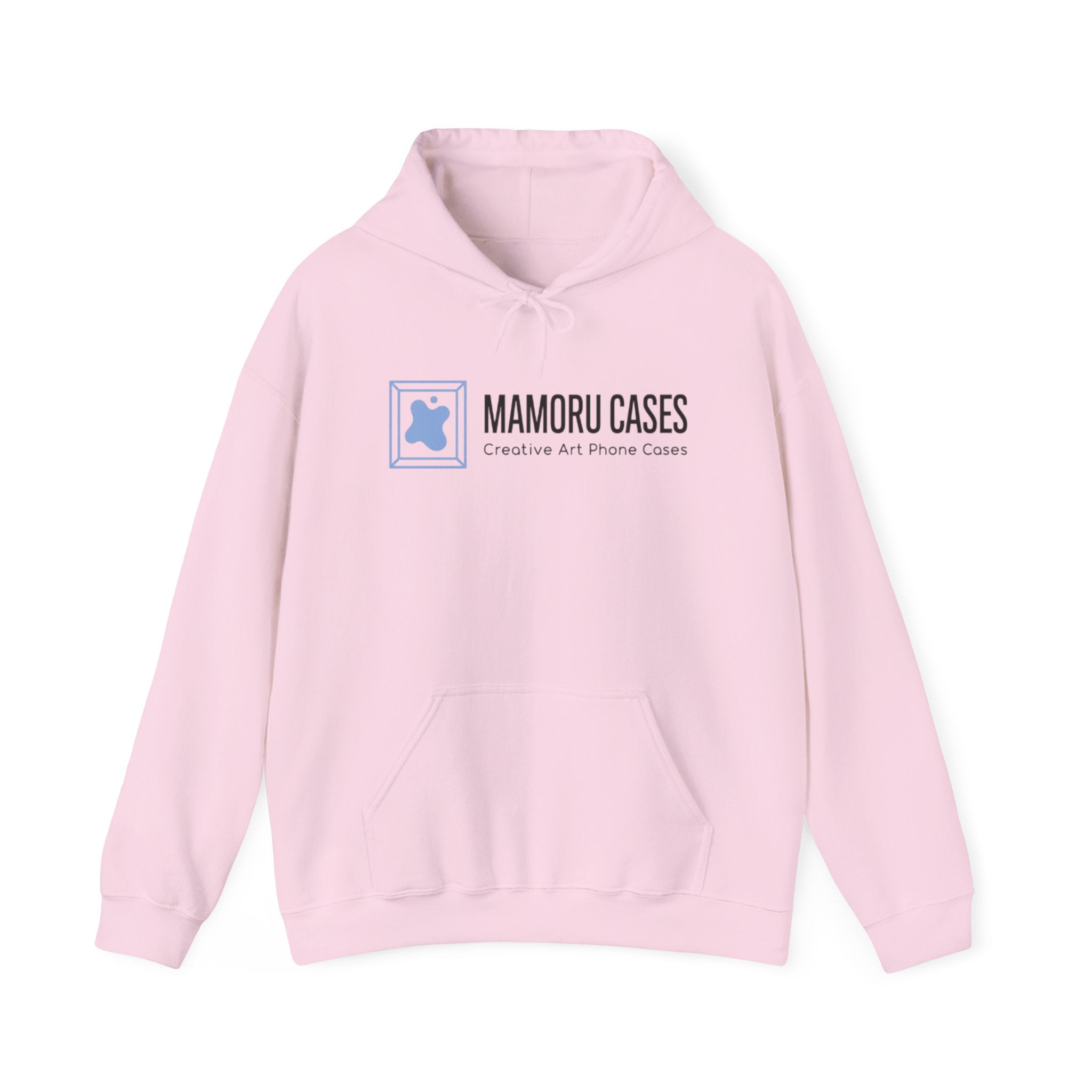 Mamoru Cases Logo Hoodie – Minimalist White Graphic Sweatshirt