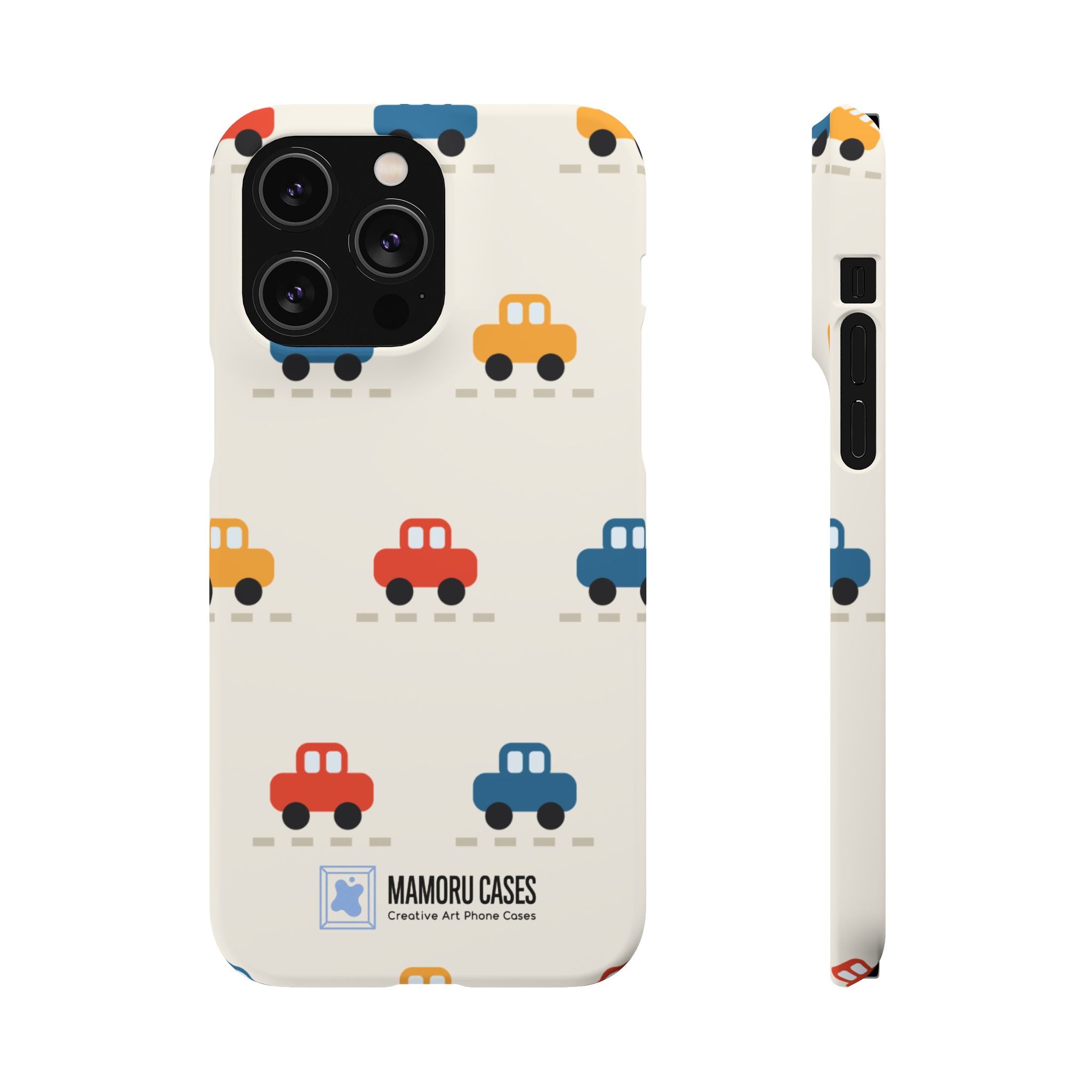 Cute Retro Toy Car Phone Case — Colorful Kids Pattern Snap Case
