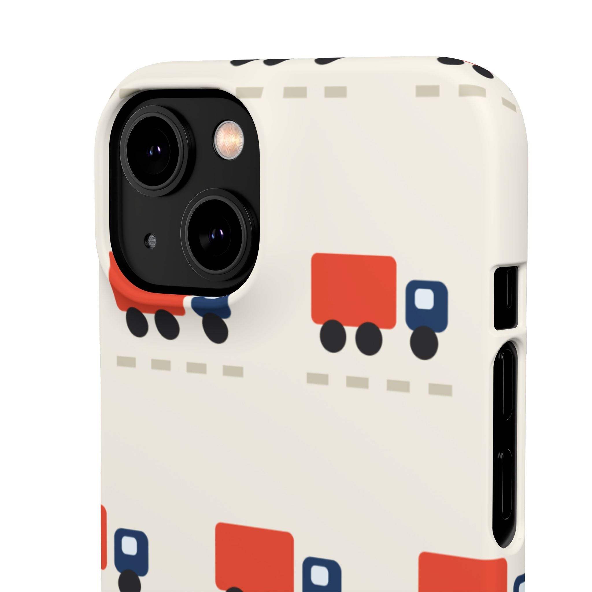 Truck Pattern Phone Case — Cute Red & Blue Delivery Truck iPhone Cover