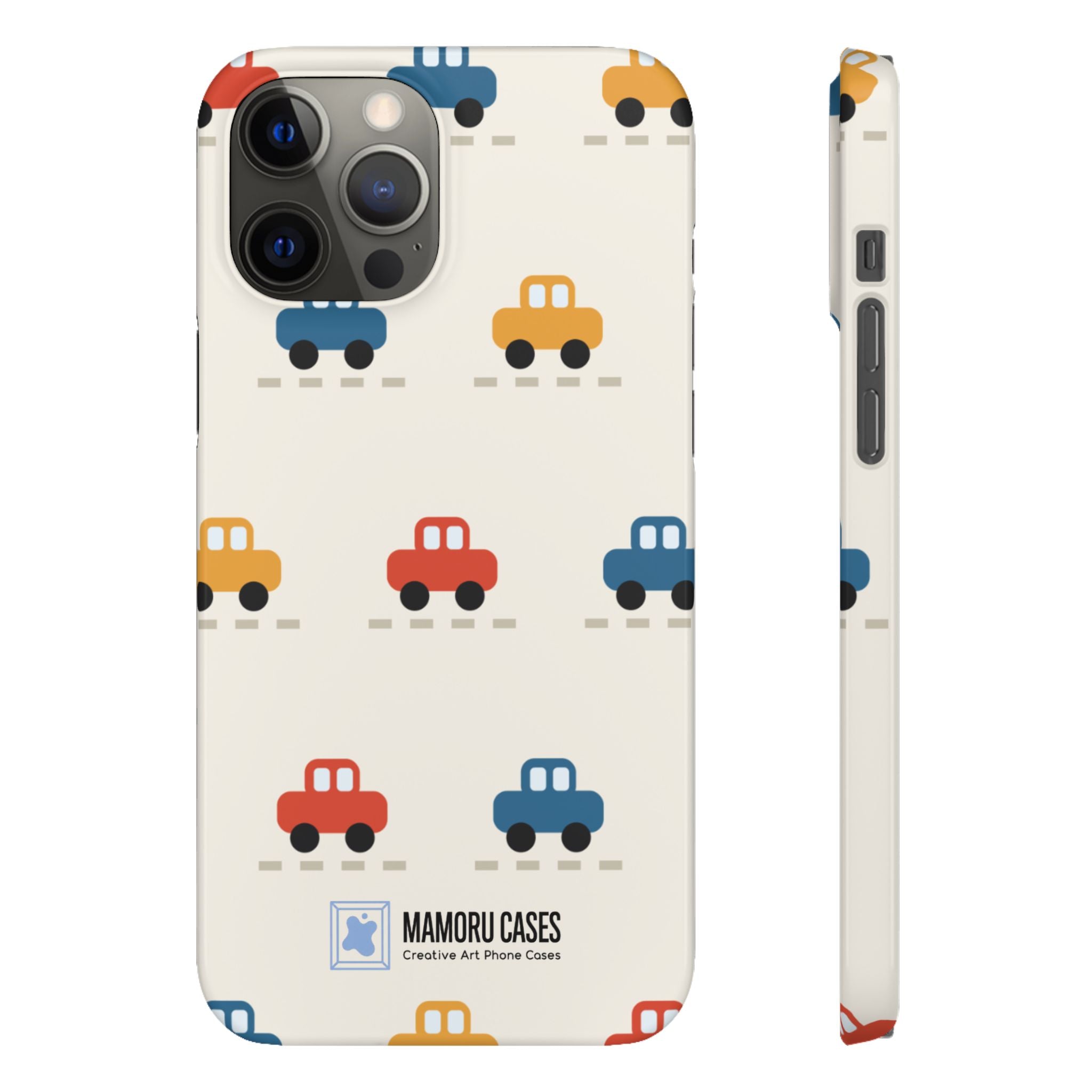 Cute Retro Toy Car Phone Case — Colorful Kids Pattern Snap Case