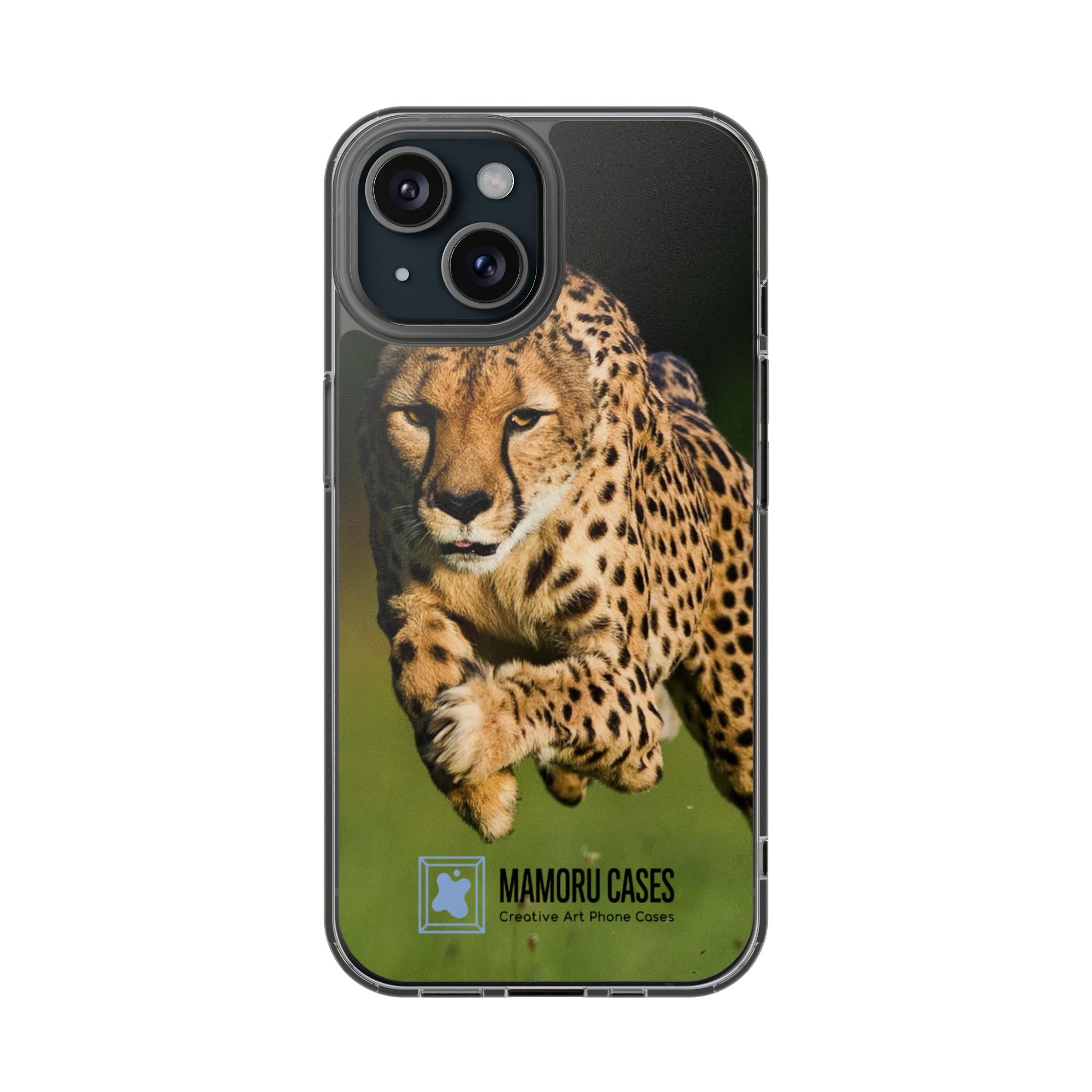 Clear Magnetic Phone Case — Running Cheetah Art Design