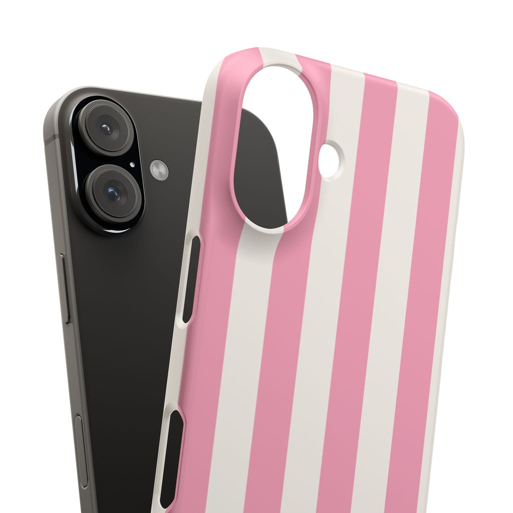 Pink & White Stripe Snap Phone Case — Cute Striped iPhone Cover