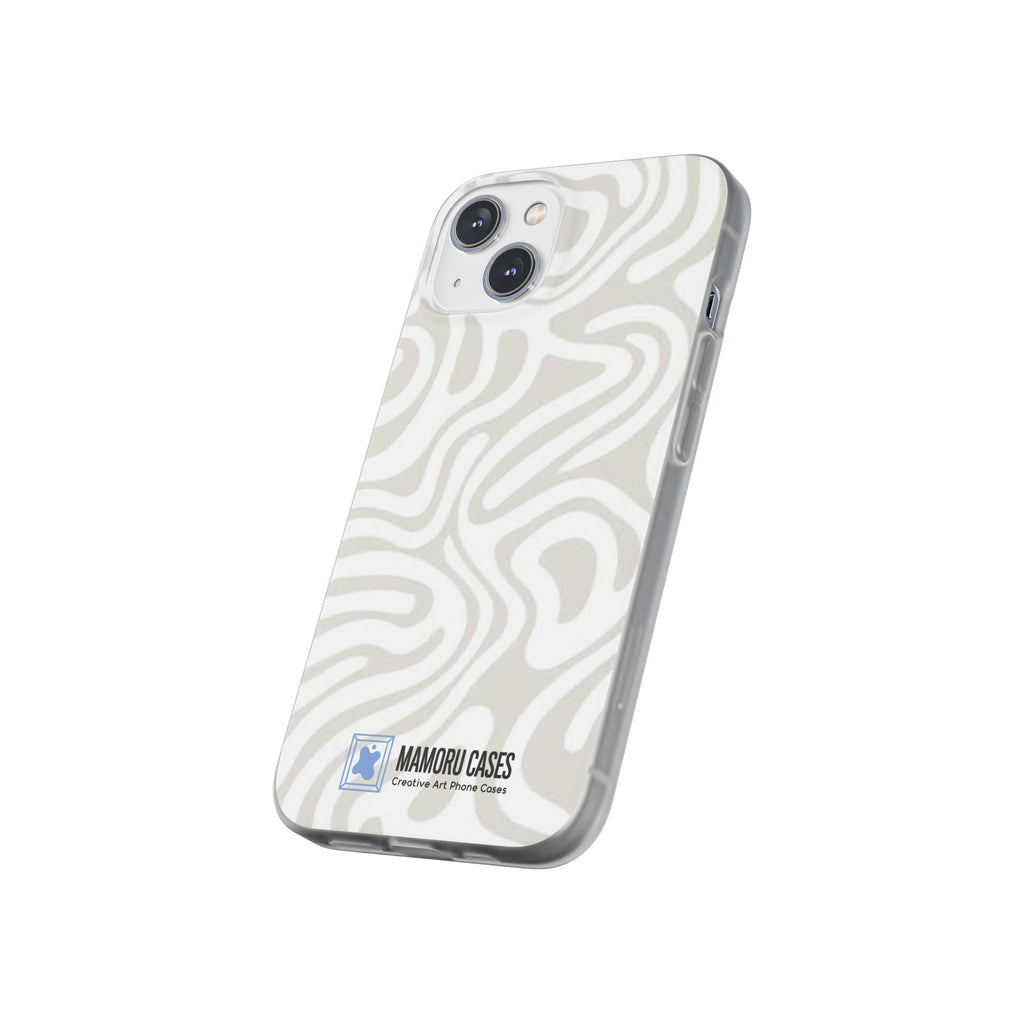 Abstract Neutral Swirl Phone Case — Flexible Protective Cover