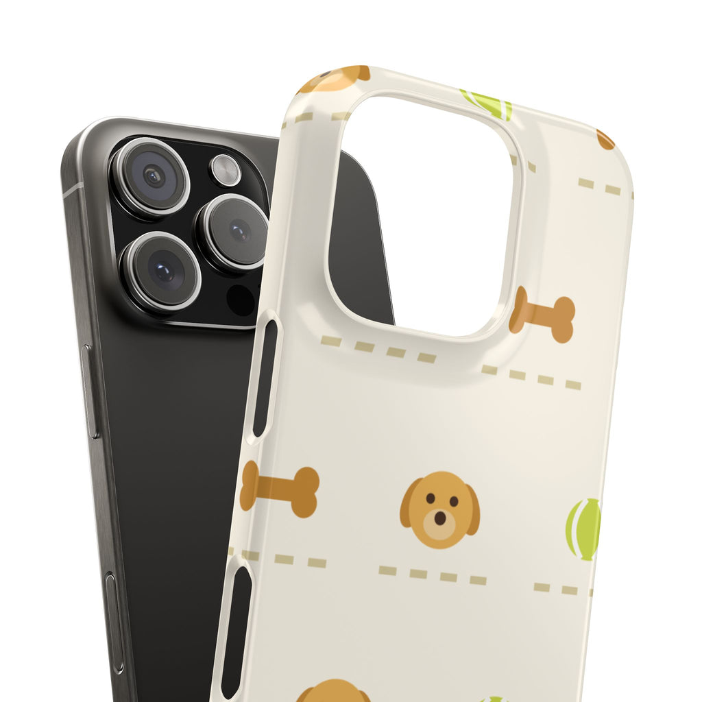 Cute Puppy Pattern Phone Case — Dog, Bone & Tennis Ball Snap Case