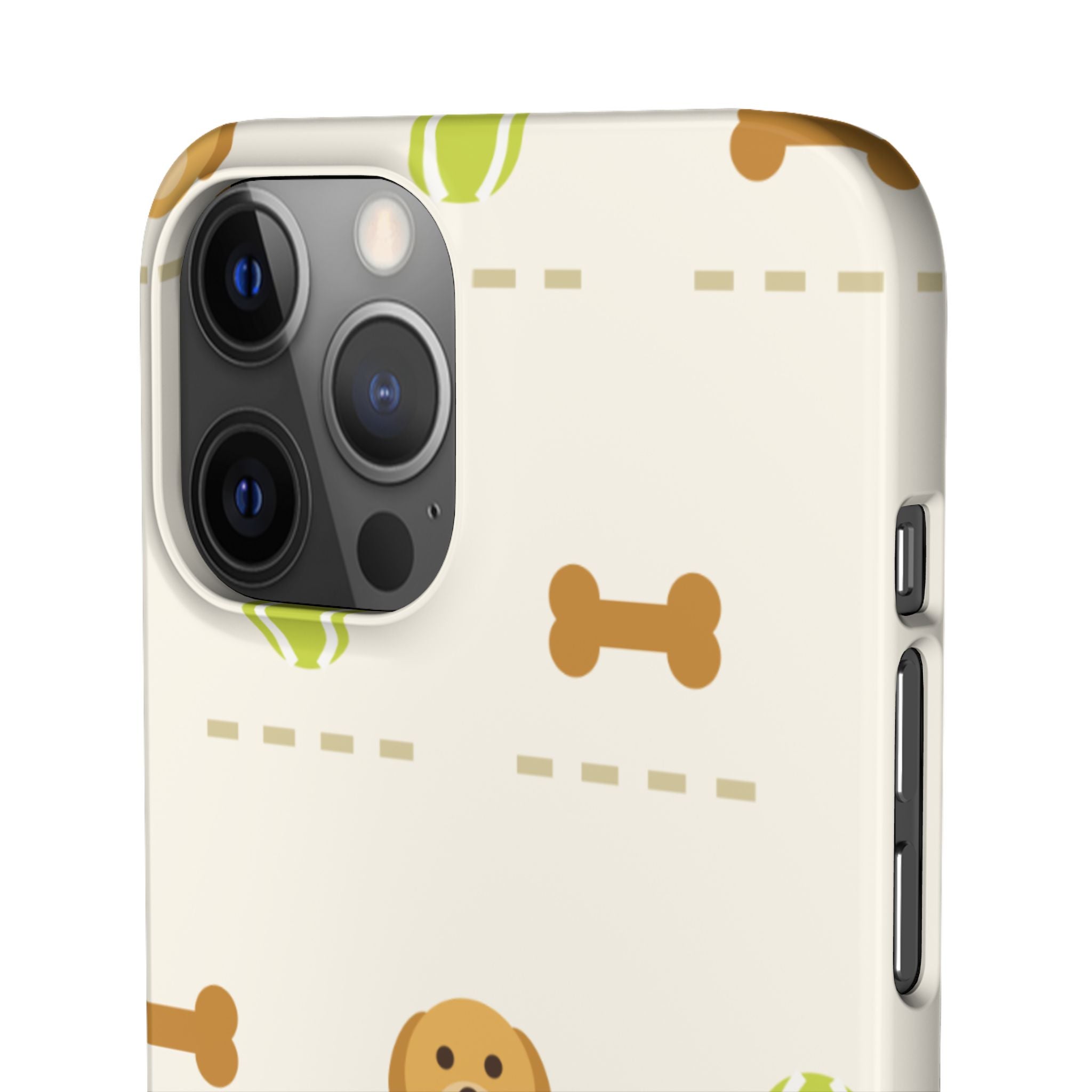 Cute Puppy Pattern Phone Case — Dog, Bone & Tennis Ball Snap Case
