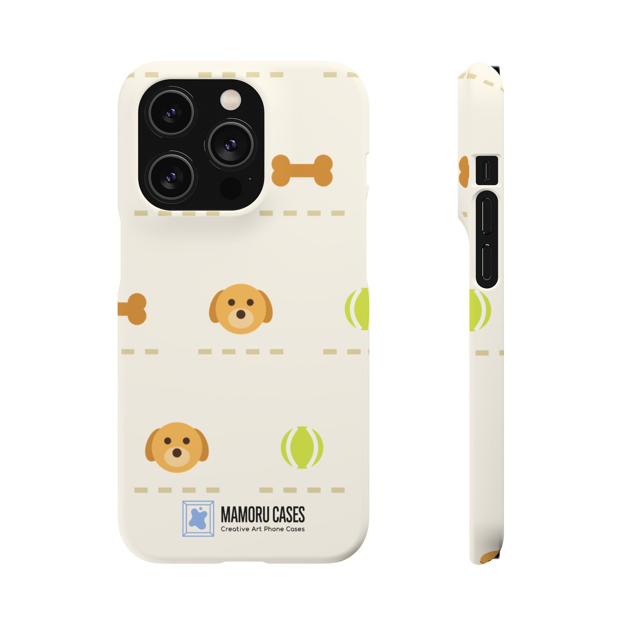 Cute Puppy Pattern Phone Case — Dog, Bone & Tennis Ball Snap Case