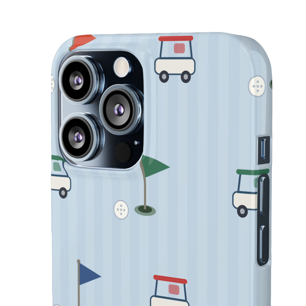 Golf Cart Pattern Phone Case – Cute Blue Golf Course Snap Case