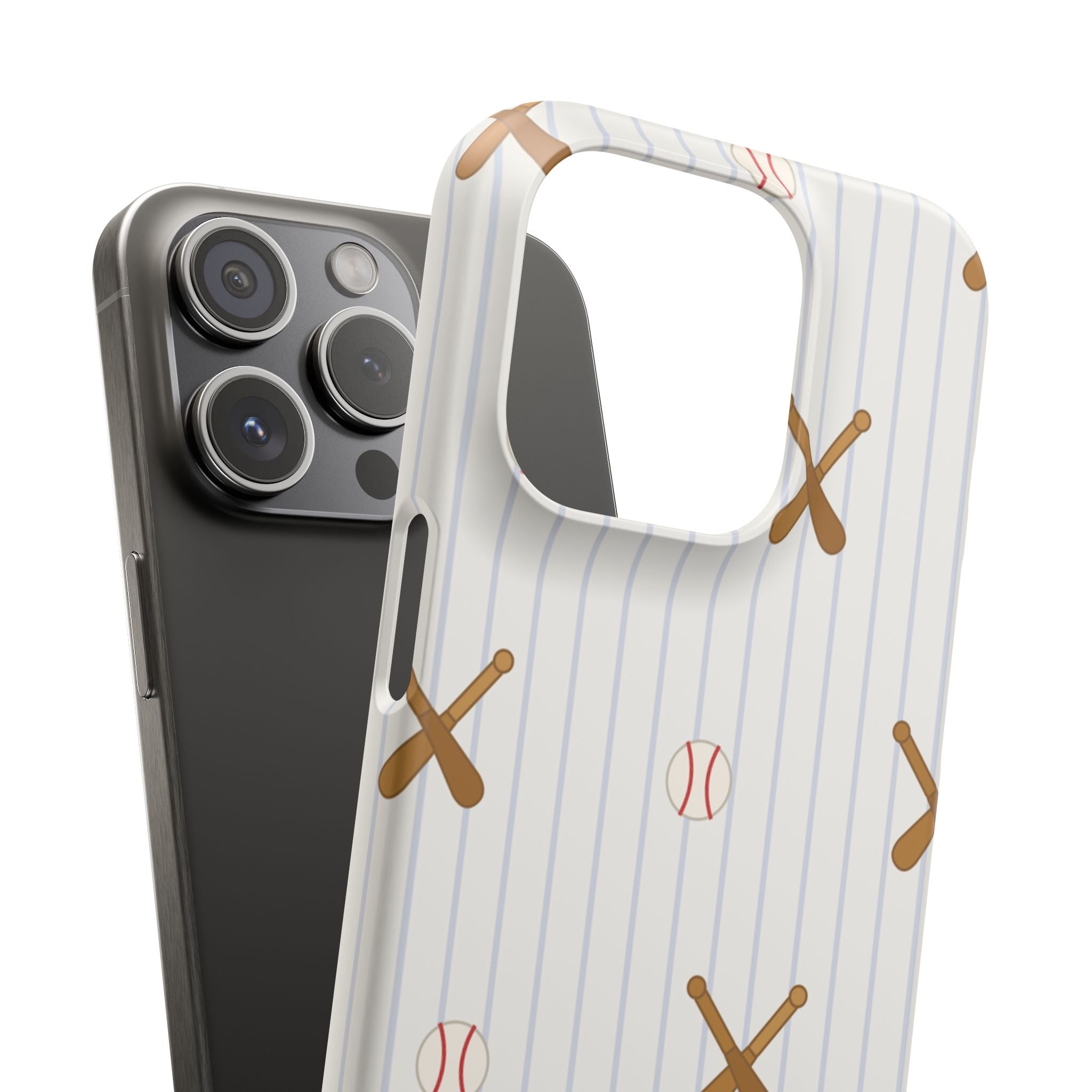 Baseball Pattern Phone Case — Bat & Ball Snap Case