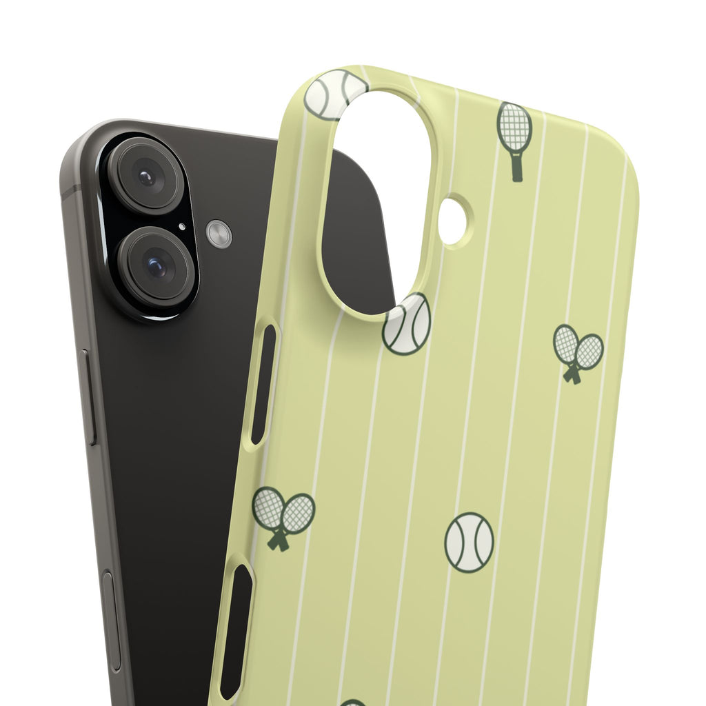 Tennis Pattern Phone Case — Yellow Racket & Ball Snap Case
