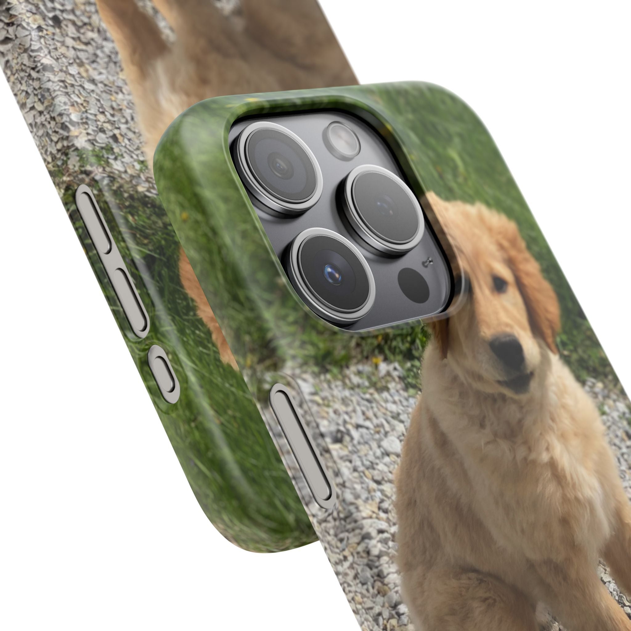 Phone Case — Cute Golden Retriever Puppy Photo Protective Snap Case