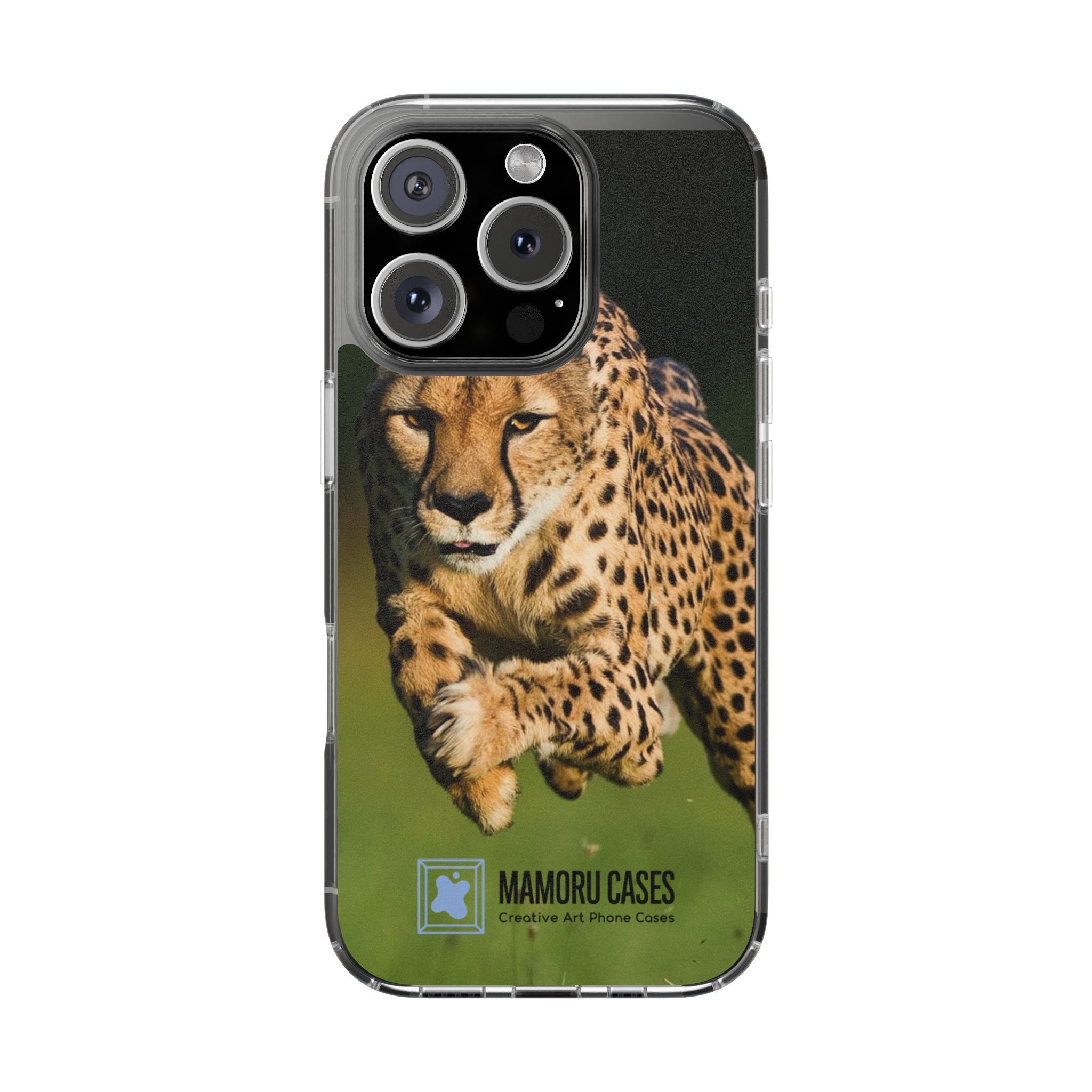 Clear Magnetic Phone Case — Running Cheetah Art Design