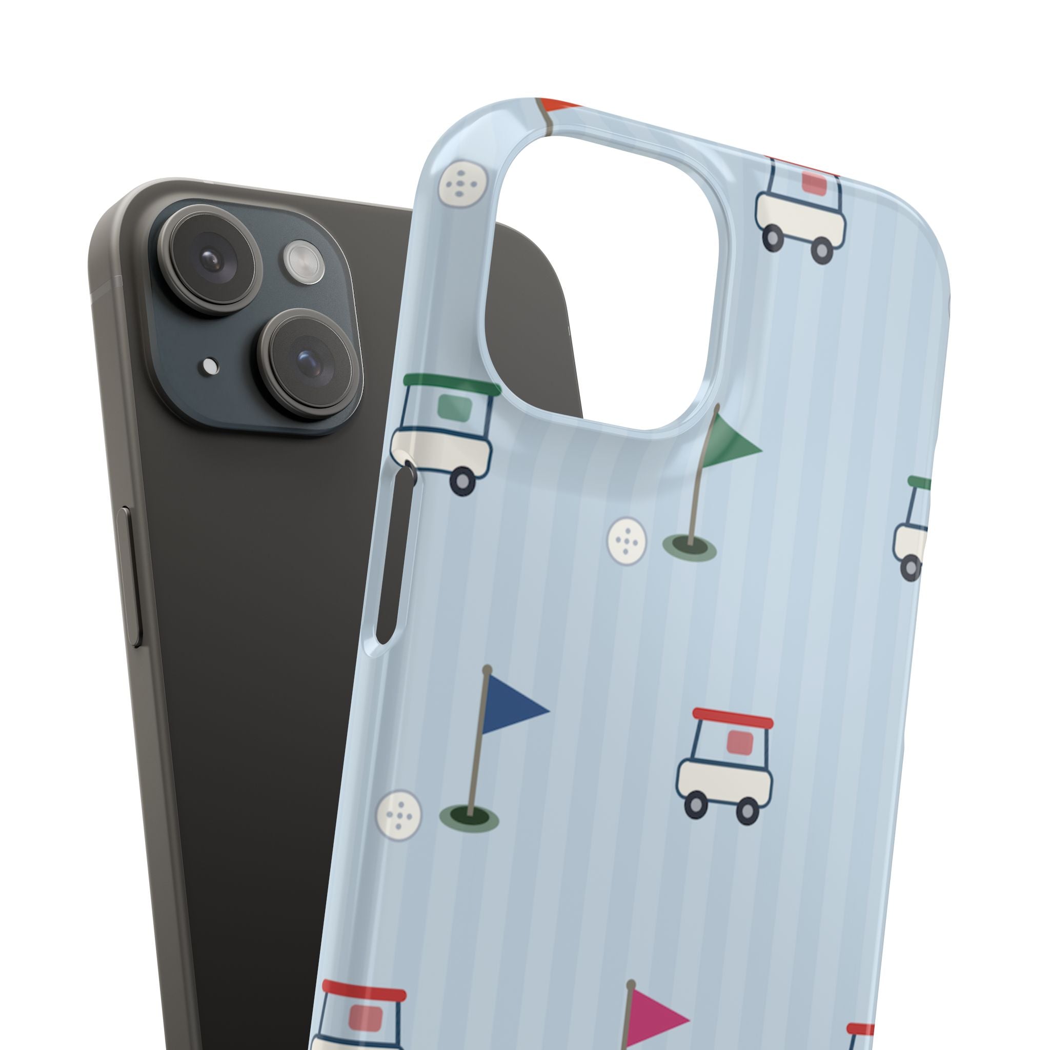 Golf Cart Pattern Phone Case – Cute Blue Golf Course Snap Case