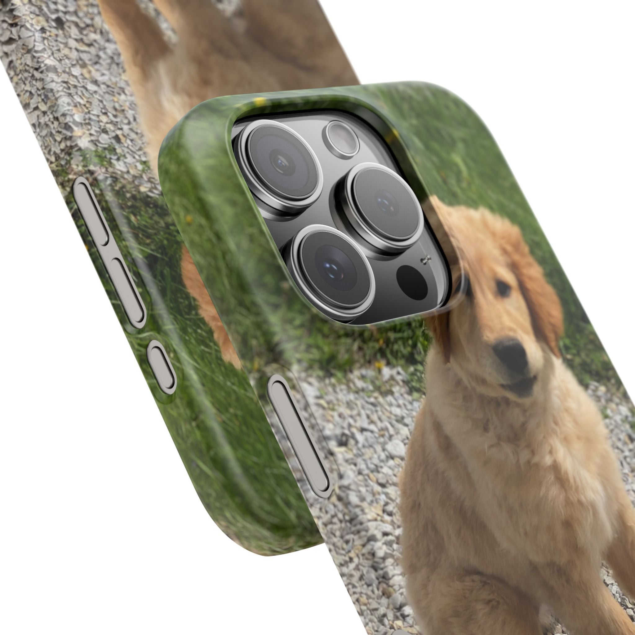 Phone Case — Cute Golden Retriever Puppy Photo Protective Snap Case
