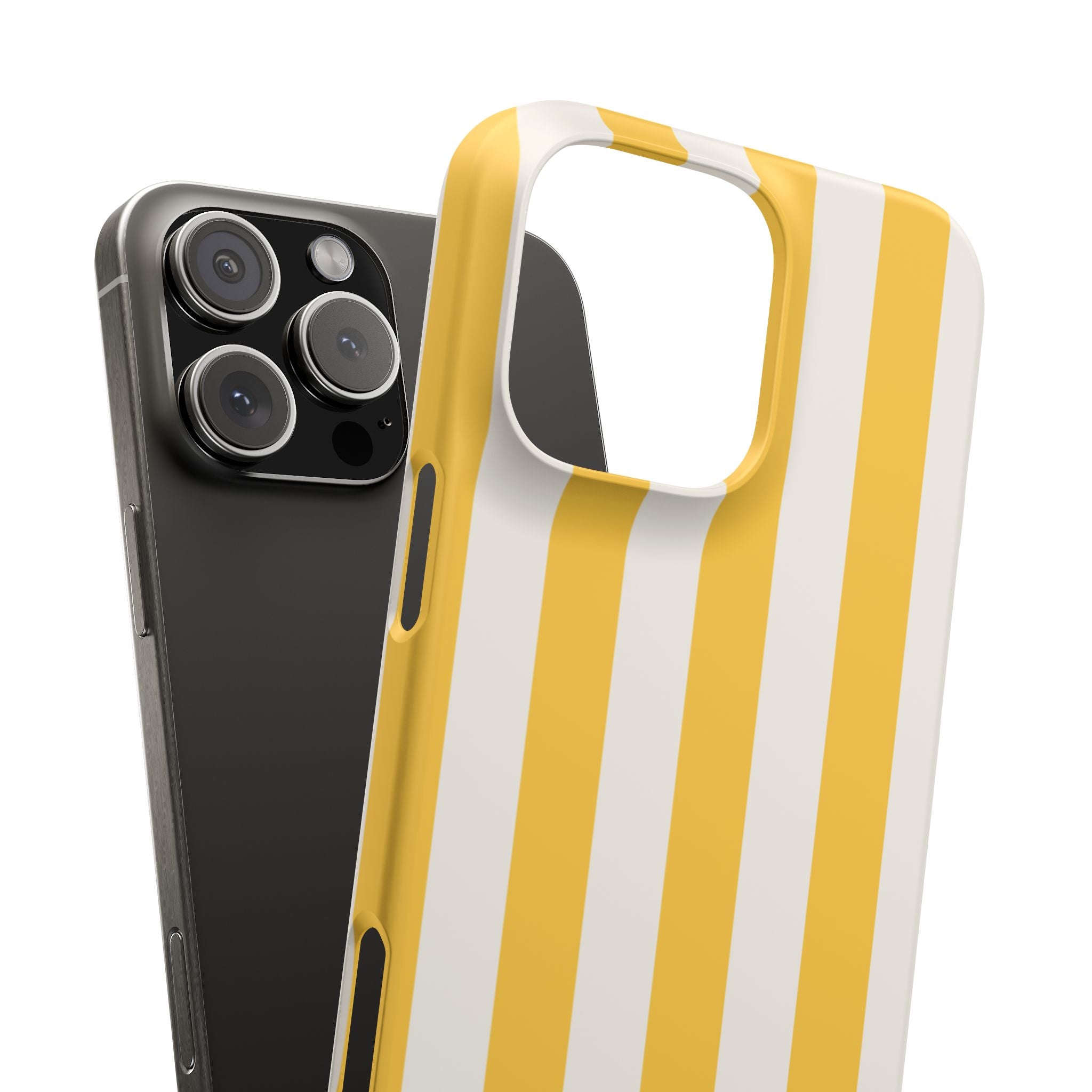 Yellow Stripe Phone Case — Bright Vertical Striped Snap Case