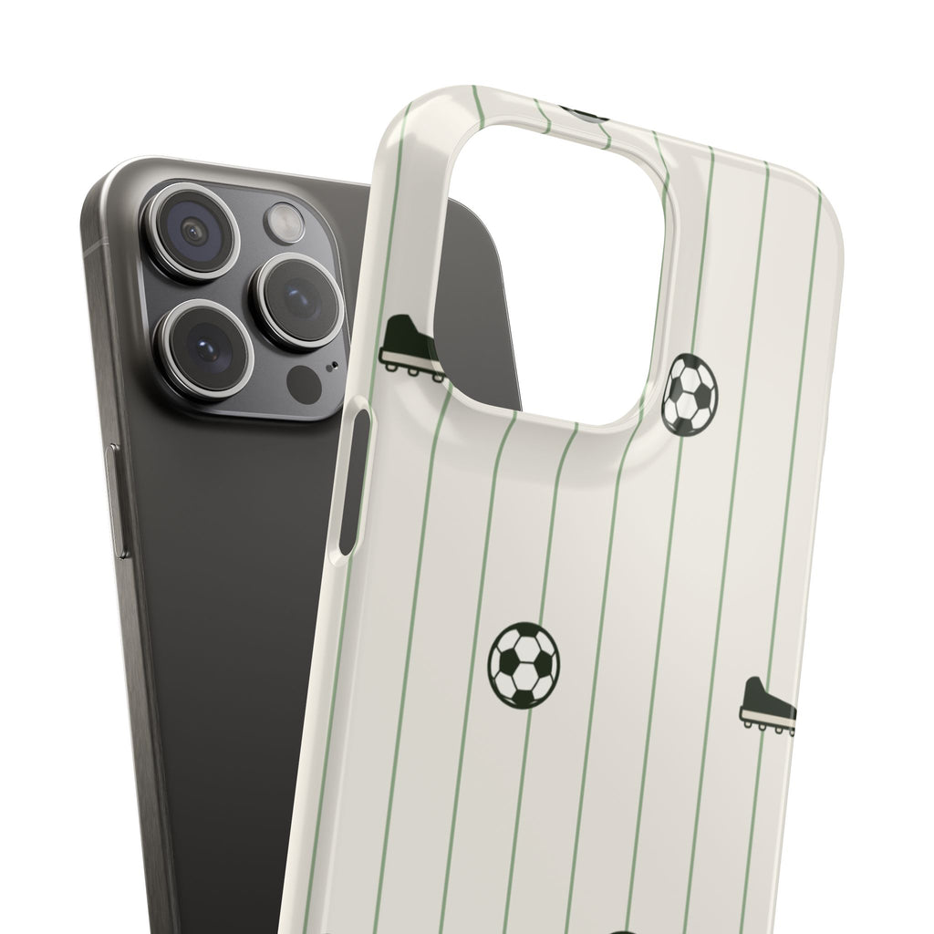 Soccer Pattern Snap Phone Case - Athletic Ball & Cleat Design