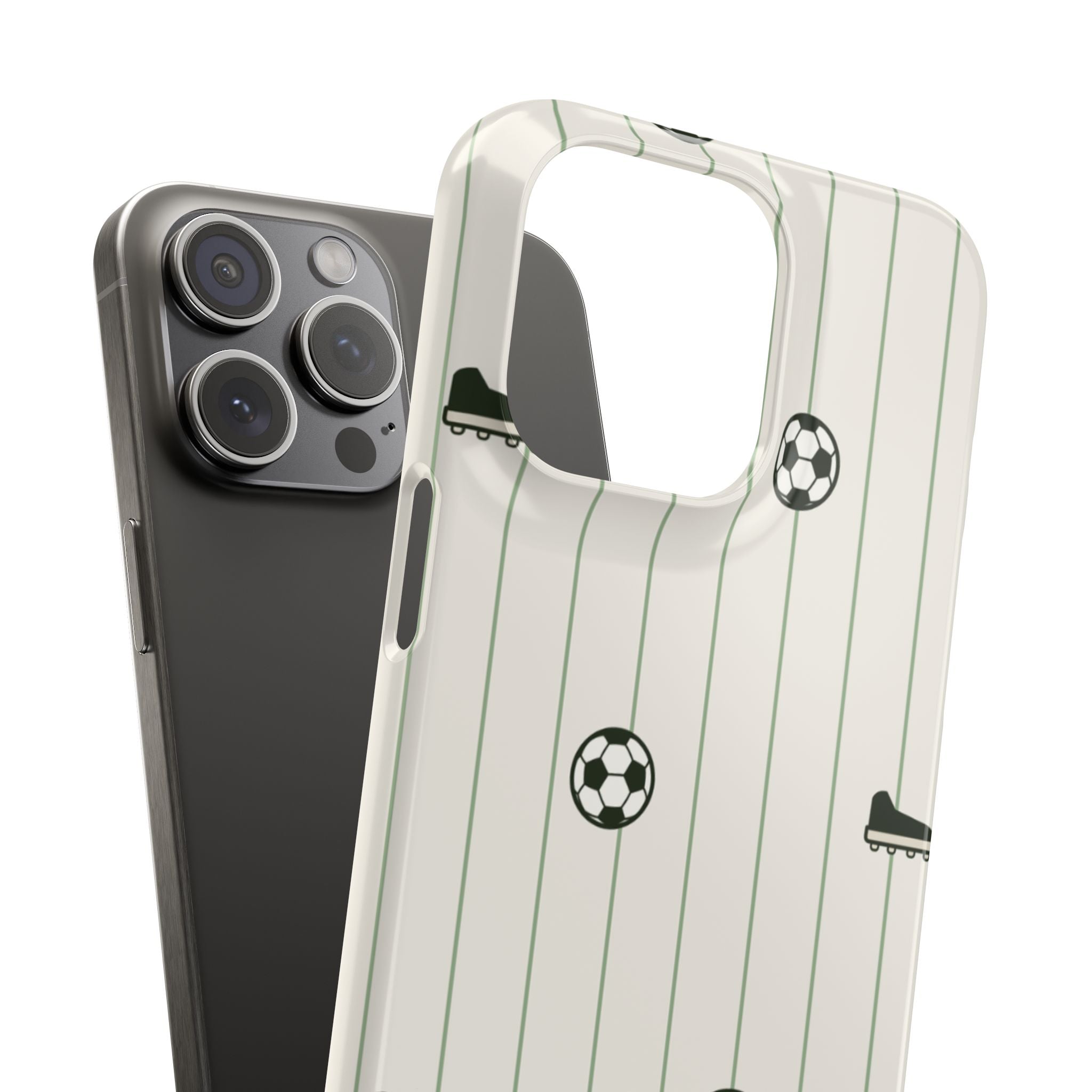Soccer Pattern Snap Phone Case - Athletic Ball & Cleat Design