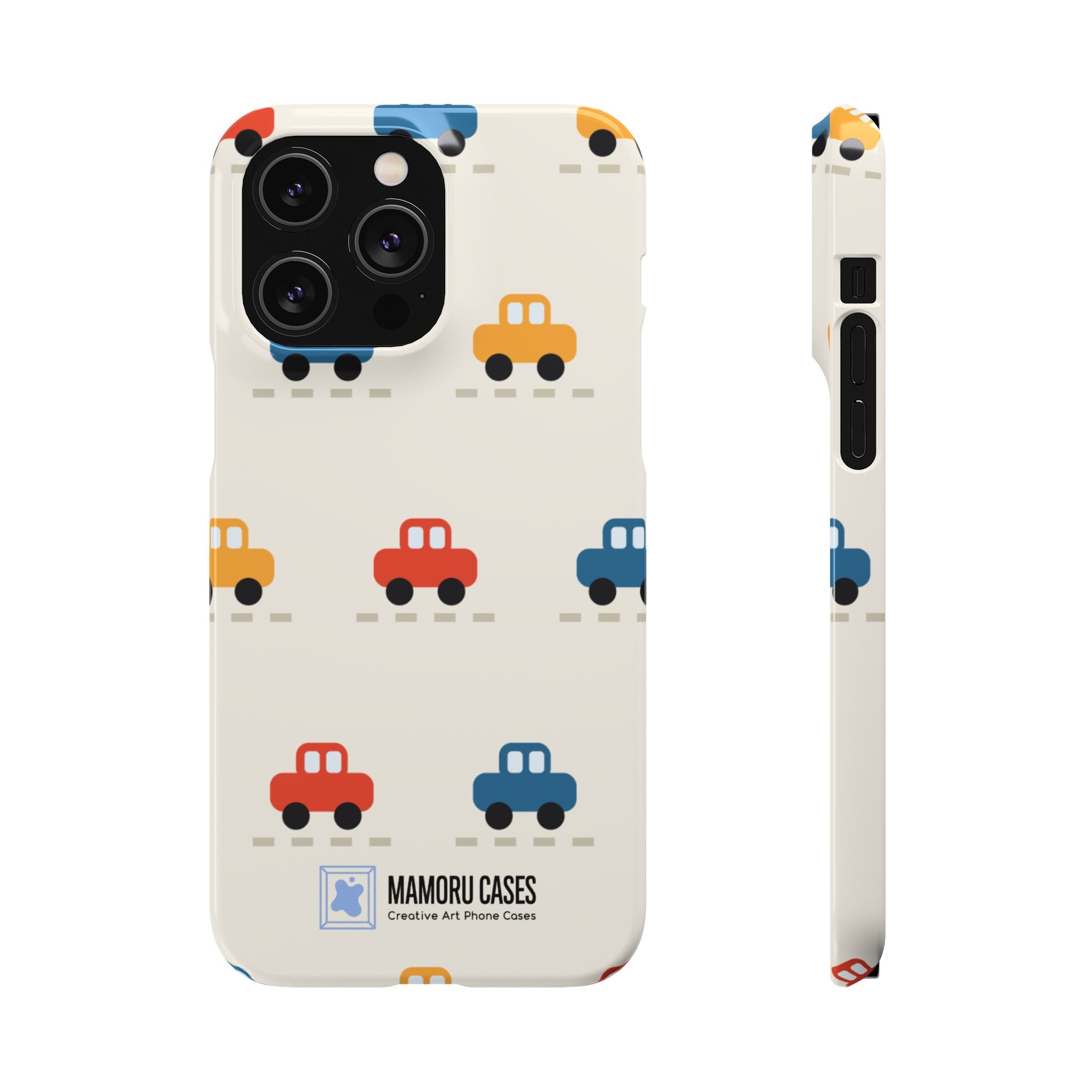 Cute Retro Toy Car Phone Case — Colorful Kids Pattern Snap Case