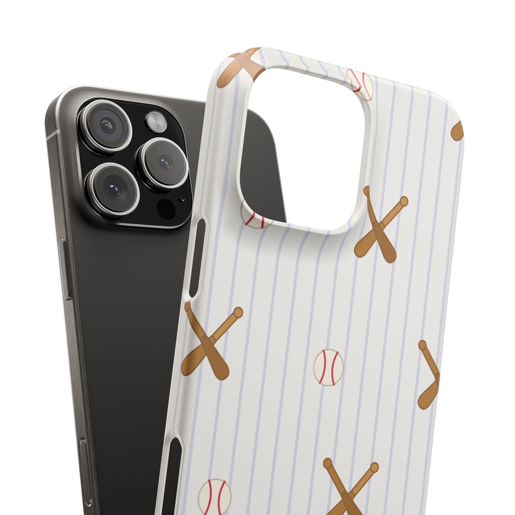 Baseball Pattern Phone Case — Bat & Ball Snap Case